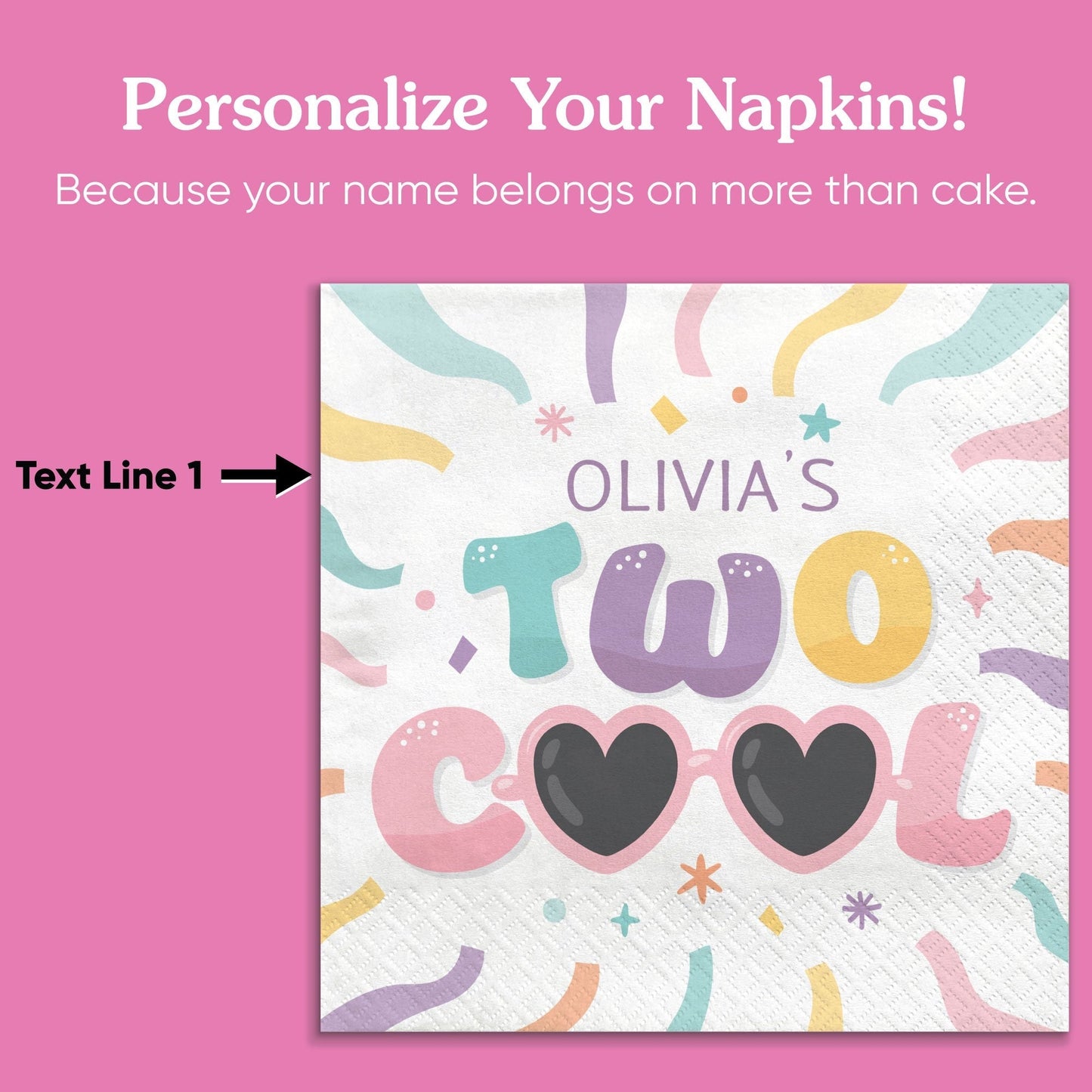 Custom Text Napkins - Two Cool Girl