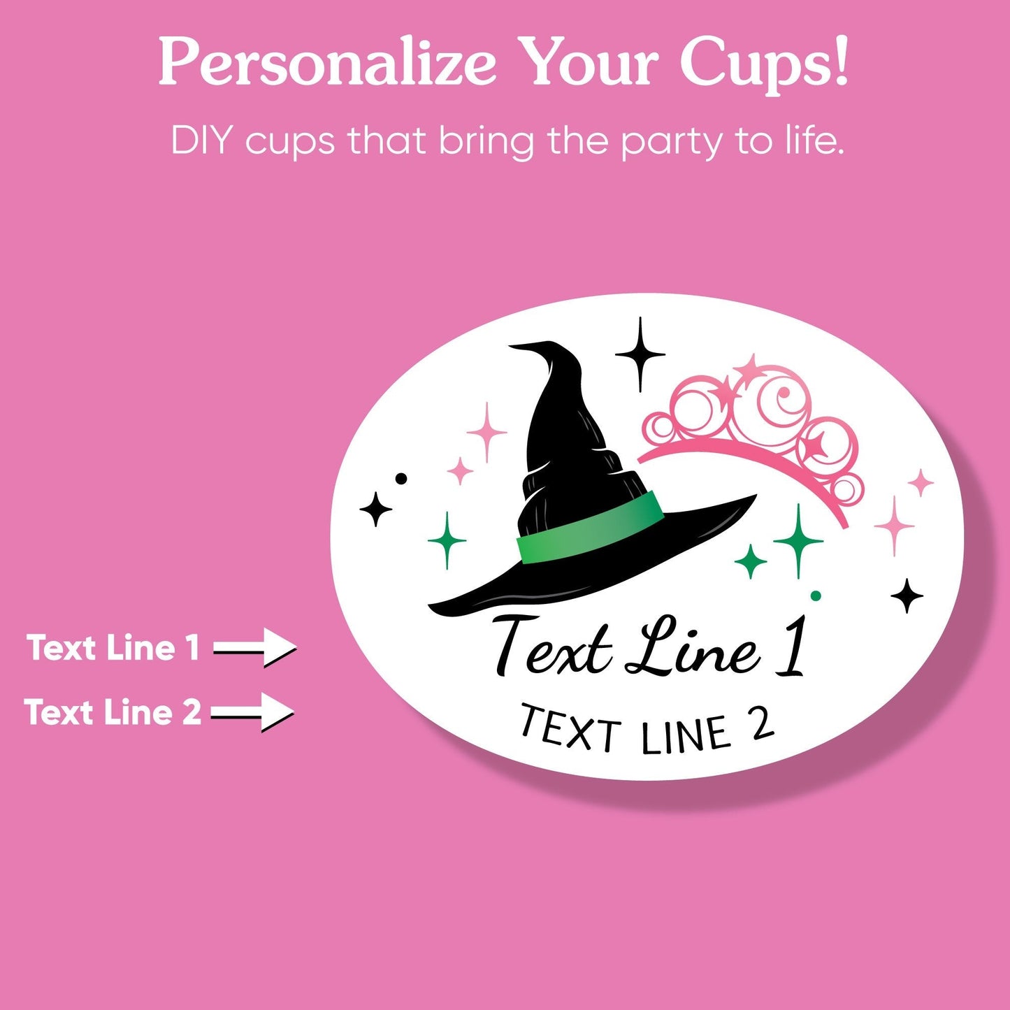 Custom Party Cups - Witch - 16 Ct
