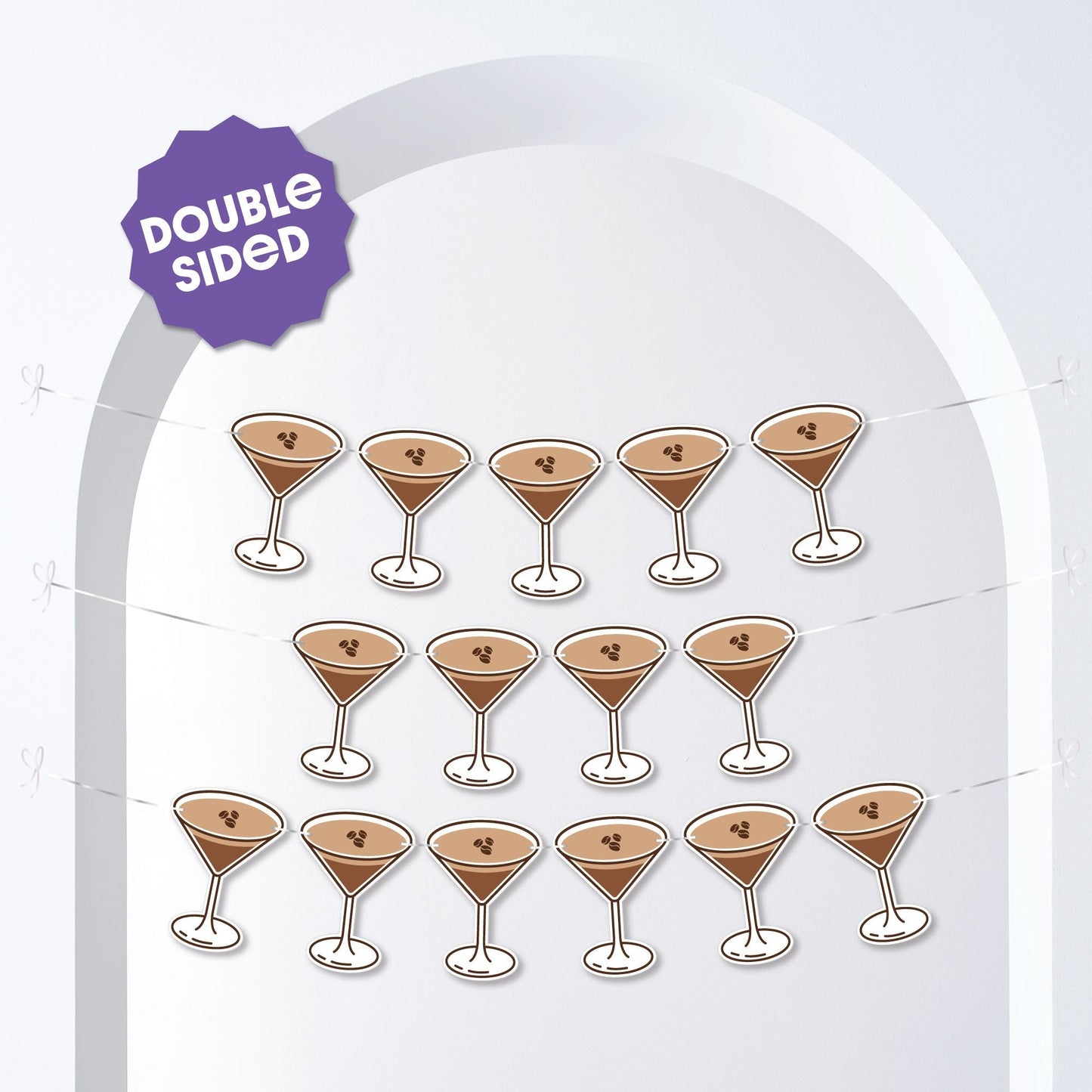 Espresso Martini Garland Banner - 15 Pc