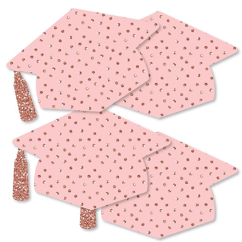 Rose Gold Grad - Grad Cap Decorations DIY Graduation Party Essentials - Set of 20