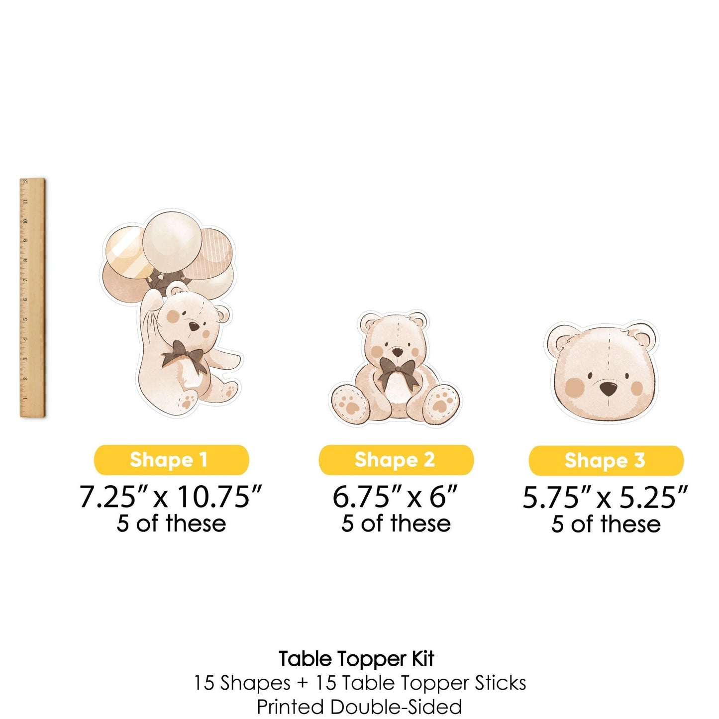 We Can Bearly Wait Table Toppers - 15 Ct