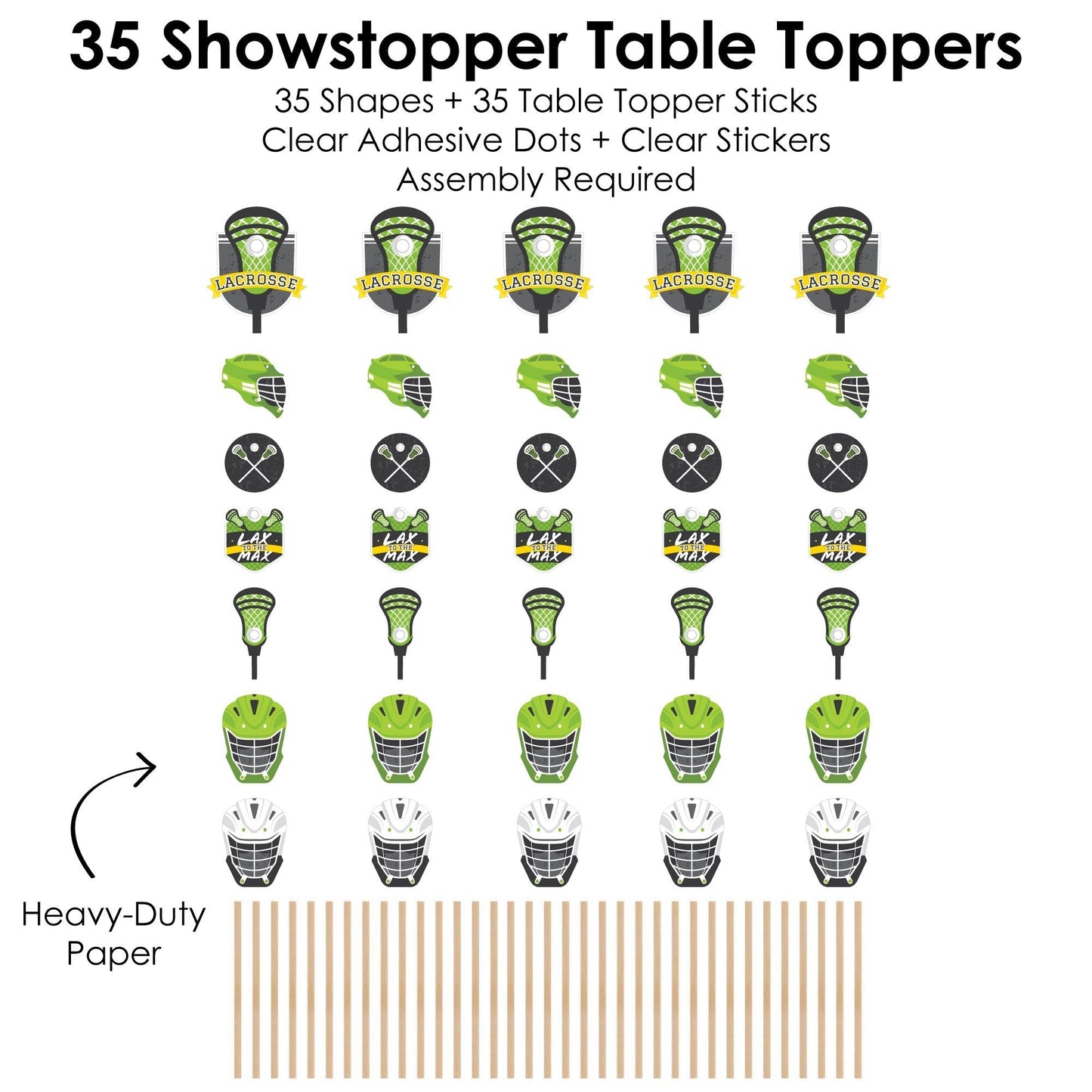 Lax to the Max - Lacrosse - Party Centerpiece Sticks - Showstopper Table Toppers - 35 Pieces