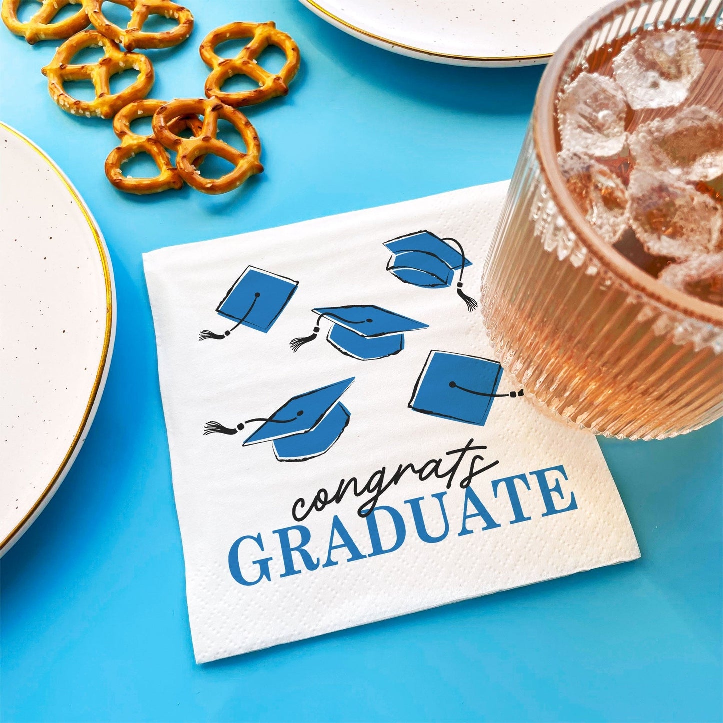 Napkins - Blue Graduation - 24 Ct