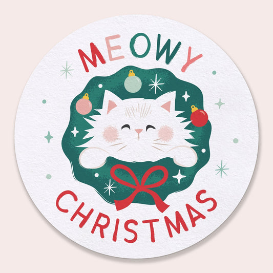 Drink Coasters - Cat Christmas - 25 Ct