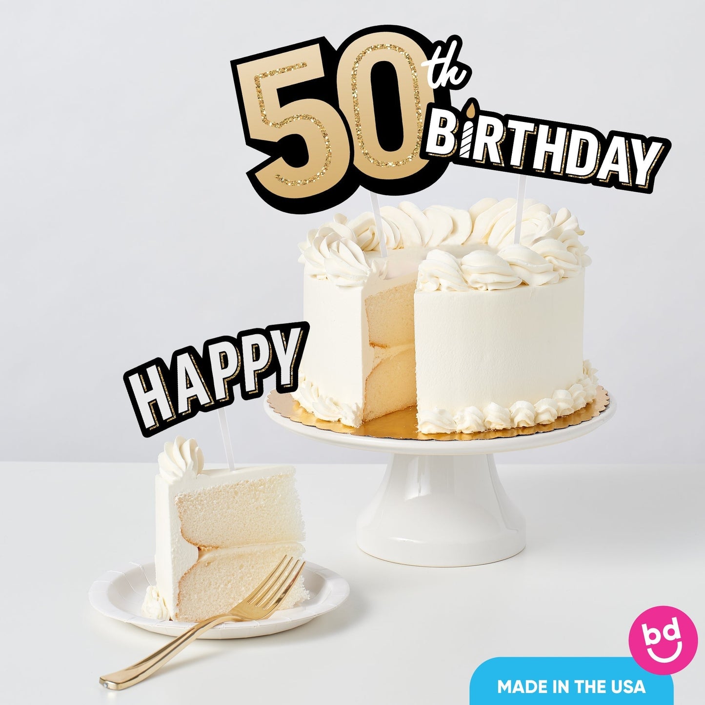 50th Birthday Cake Topper - 3 Pc