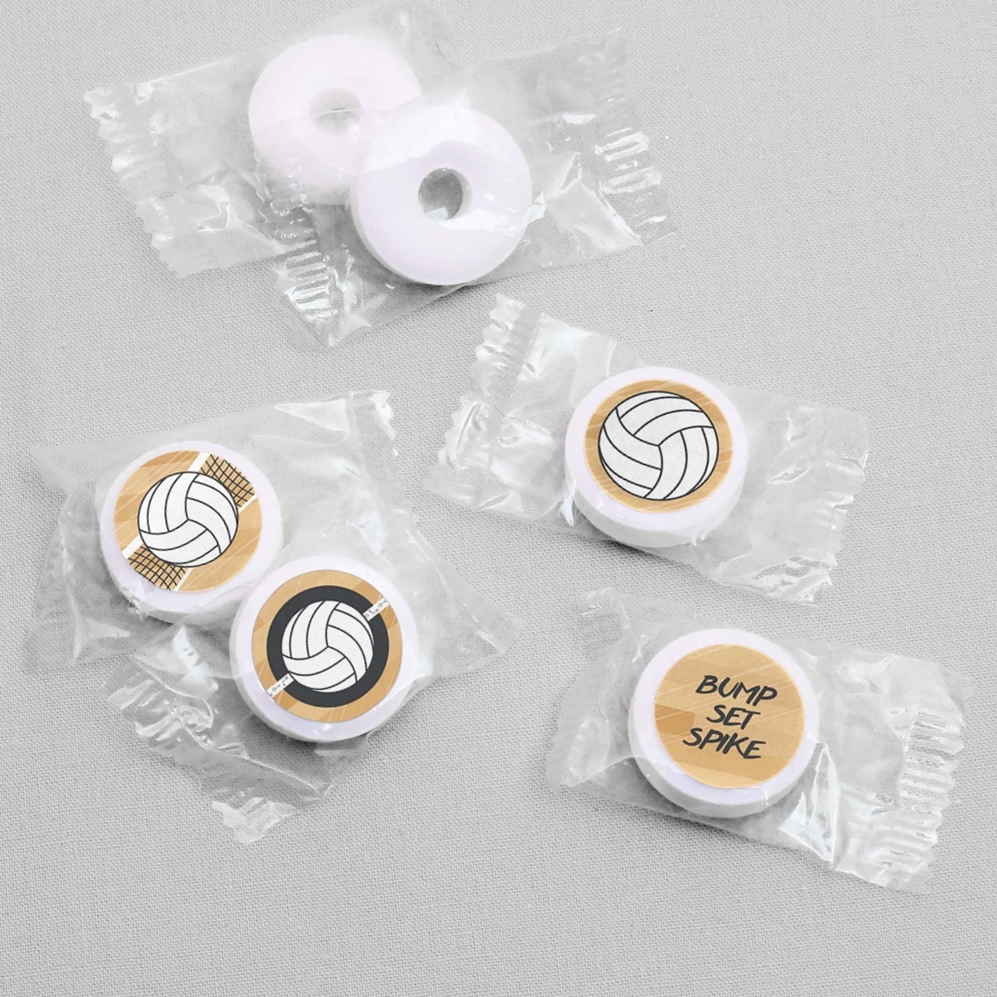 Bump, Set, Spike - Volleyball - Round Candy Labels Party Favors - Fits Hershey's Kisses - 108 ct