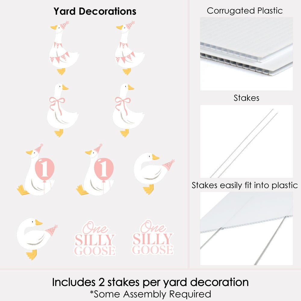 One Silly Goose Pink Yard Signs - 10 Ct