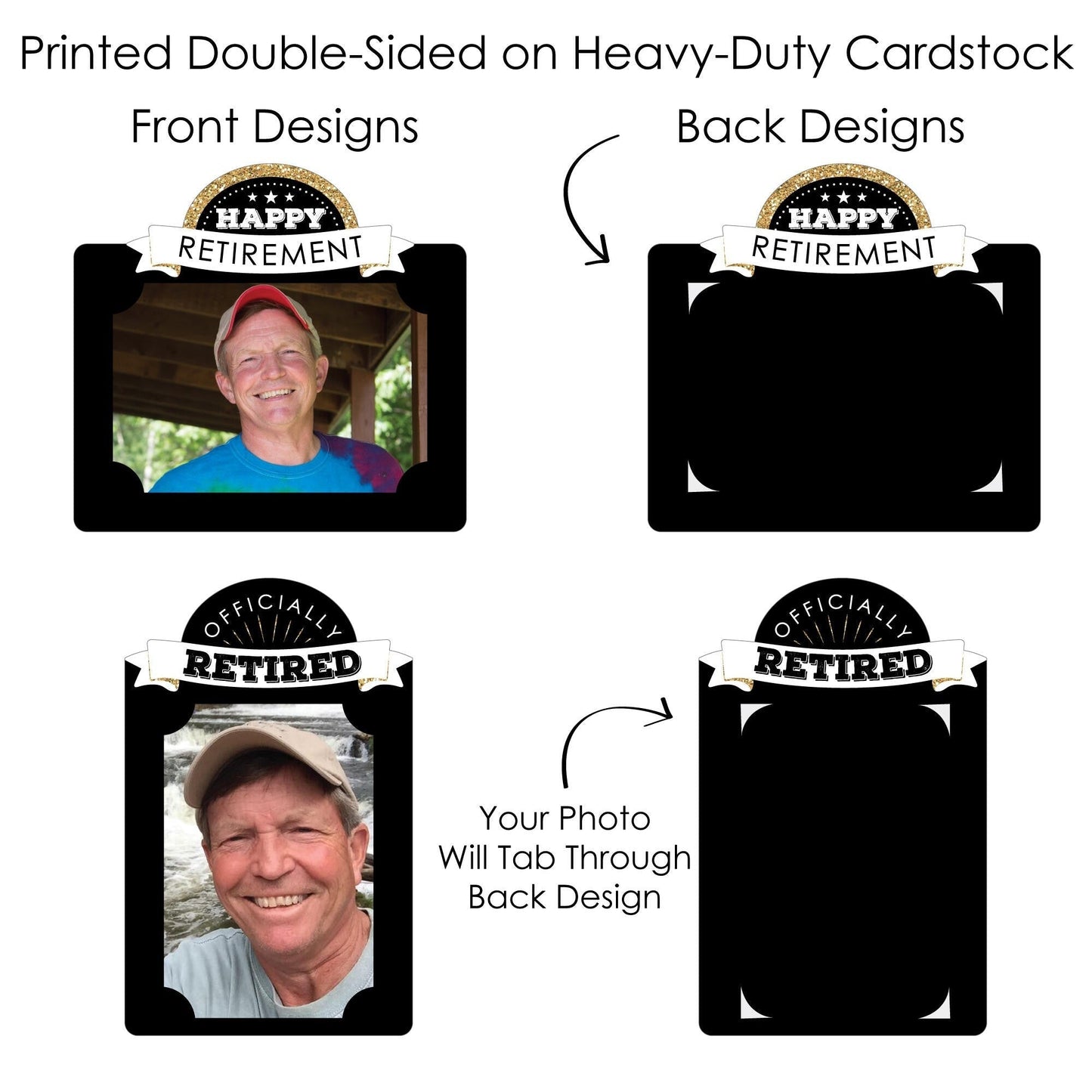 Happy Retirement - Retirement Party Picture Centerpiece Sticks - Photo Table Toppers - 15 Pieces