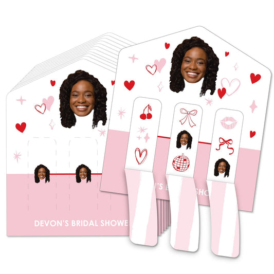 Custom Face Pink & Red Hearts Pull Tab Game