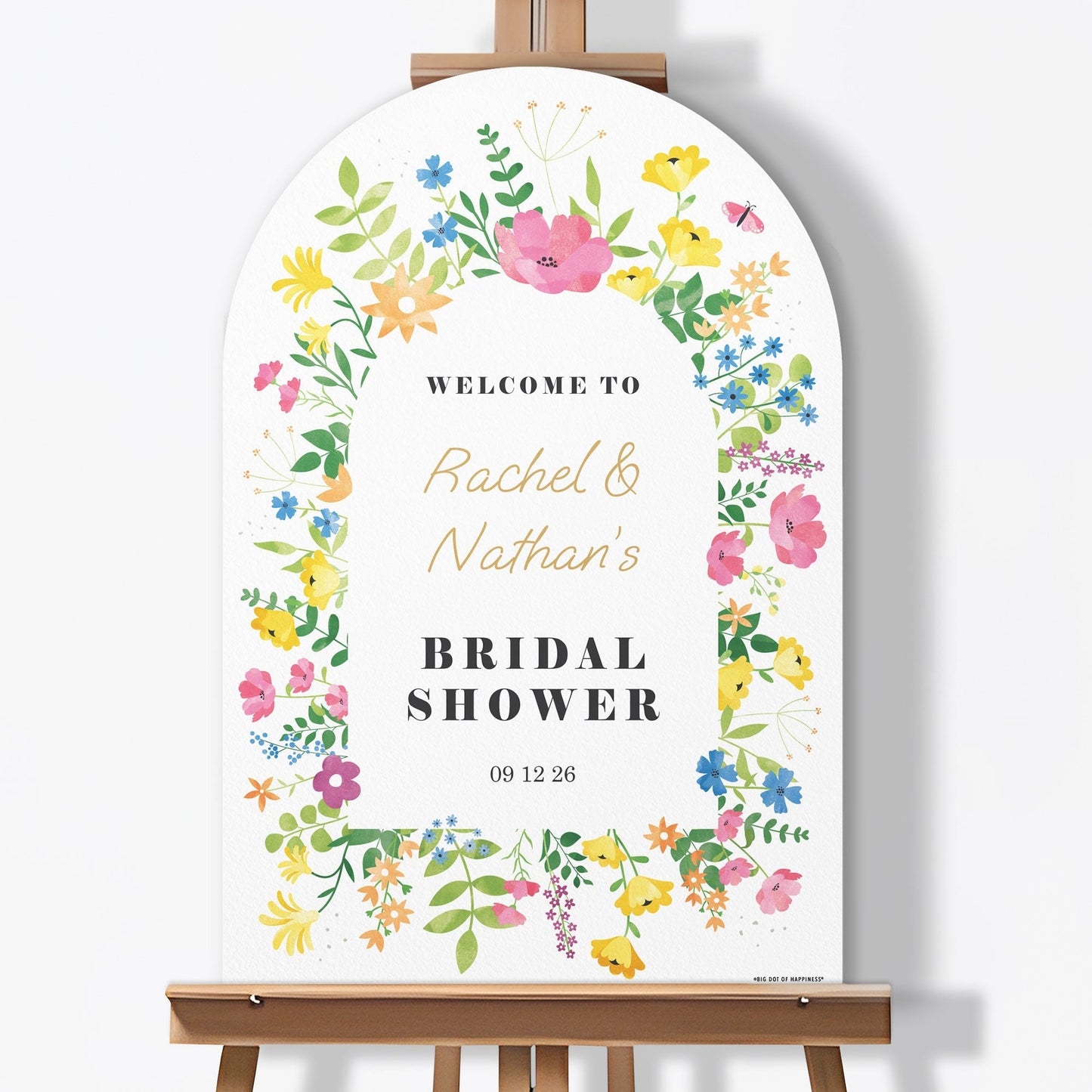 Personalized Text Wildflowers Bridal Shower Welcome Sign (Select Your Size)