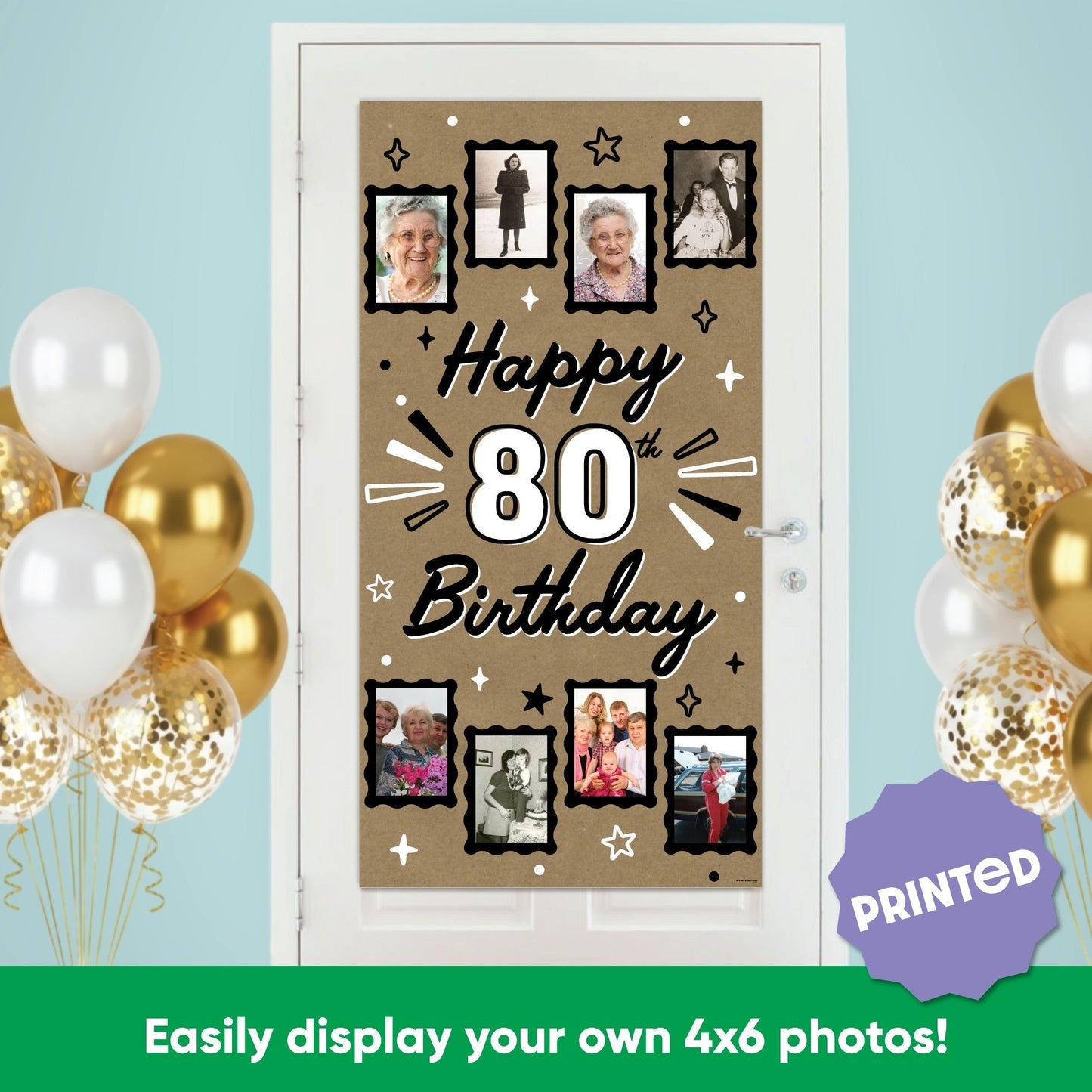 80th Birthday Kraft Photo Banner