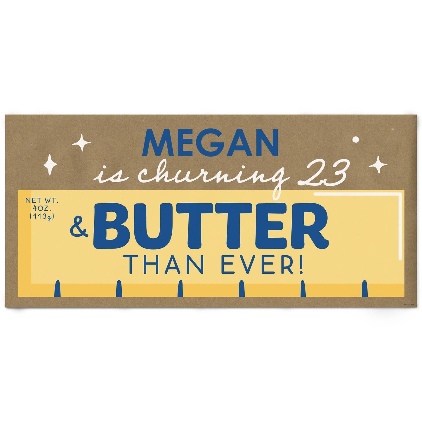 Custom Text Butter Kraft Banner