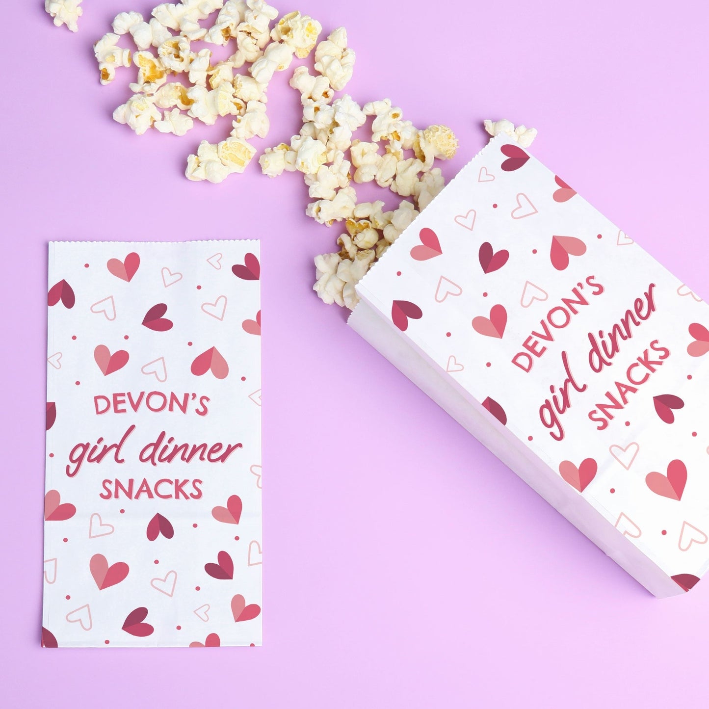 Custom Text Popcorn Bags - Happy Galentine’s Day - 25 Ct
