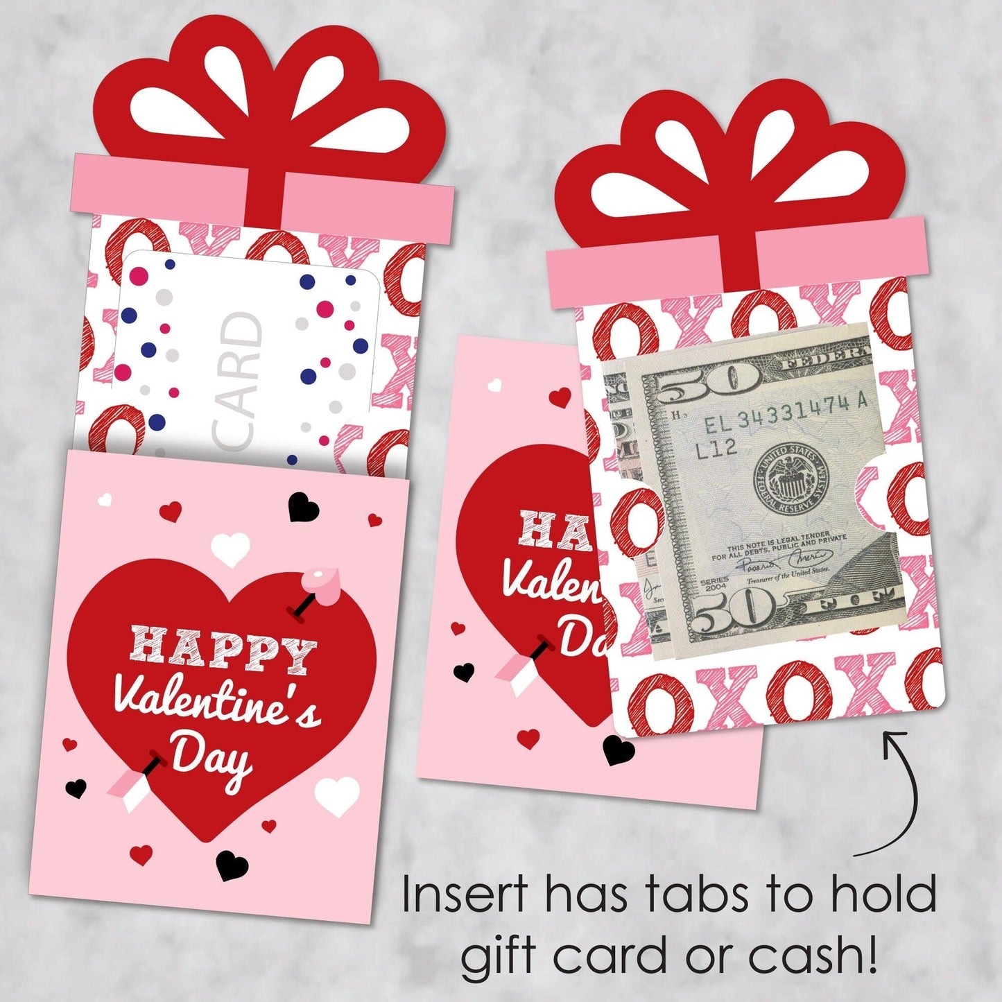 Conversation Hearts - Valentine's Day Party Money and Gift Card Sleeves - Nifty Gifty Card Holders - Set of 8