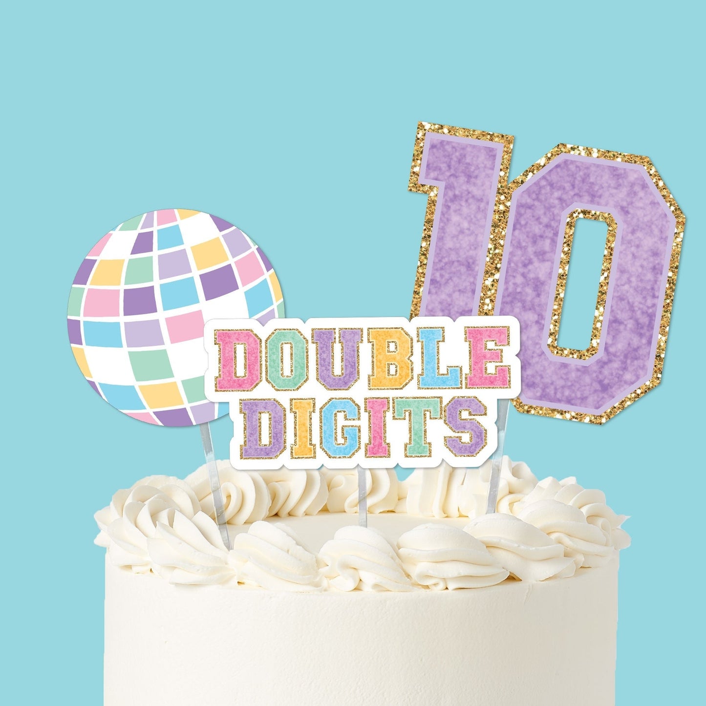 Preppy 10th Birthday Girl Cake Topper - 3 Pc