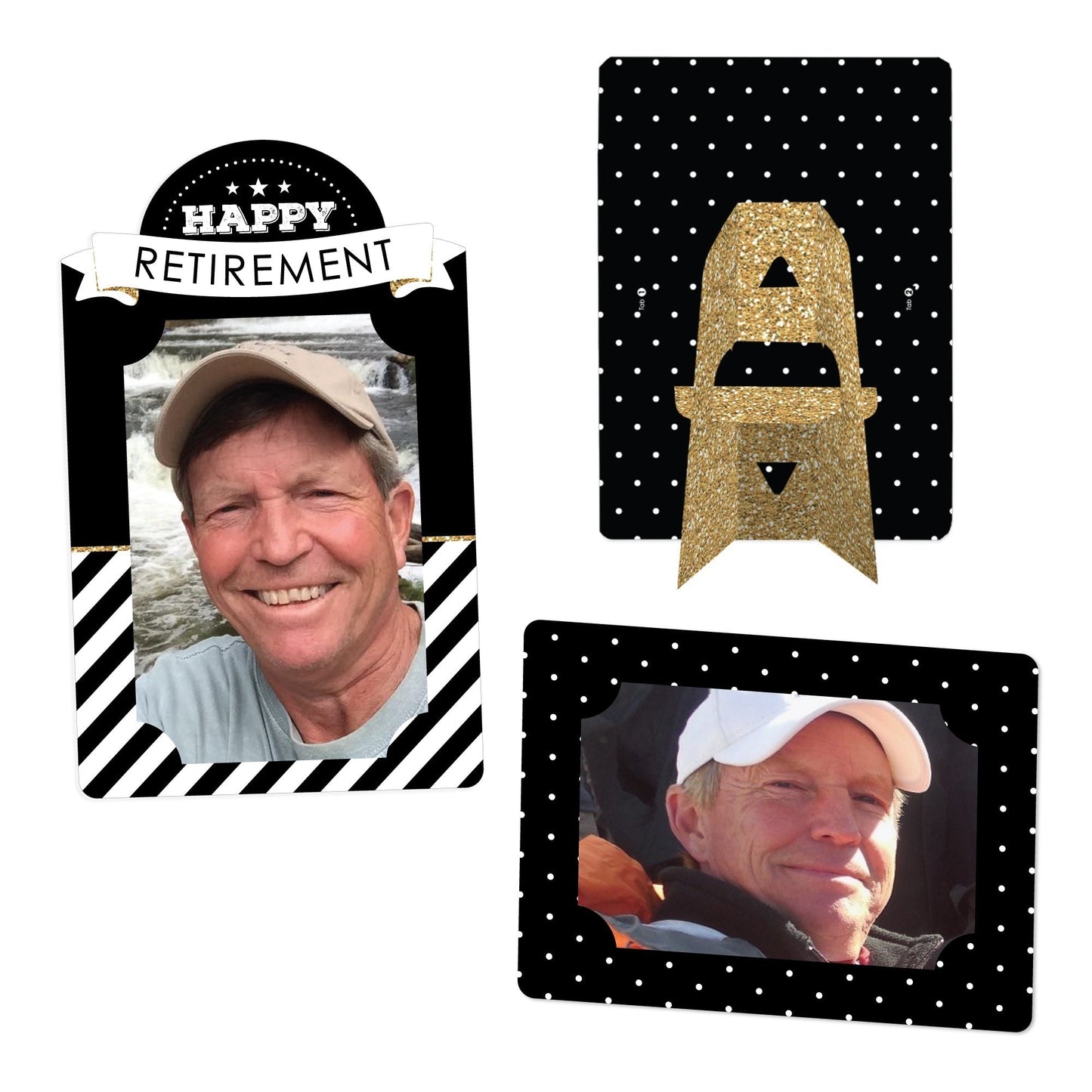 Happy Retirement - Retirement Party 4x6 Picture Display - Paper Photo Frames - Set of 12