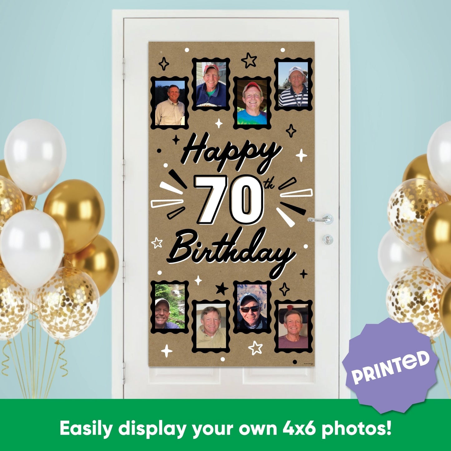 70th Birthday Kraft Photo Banner