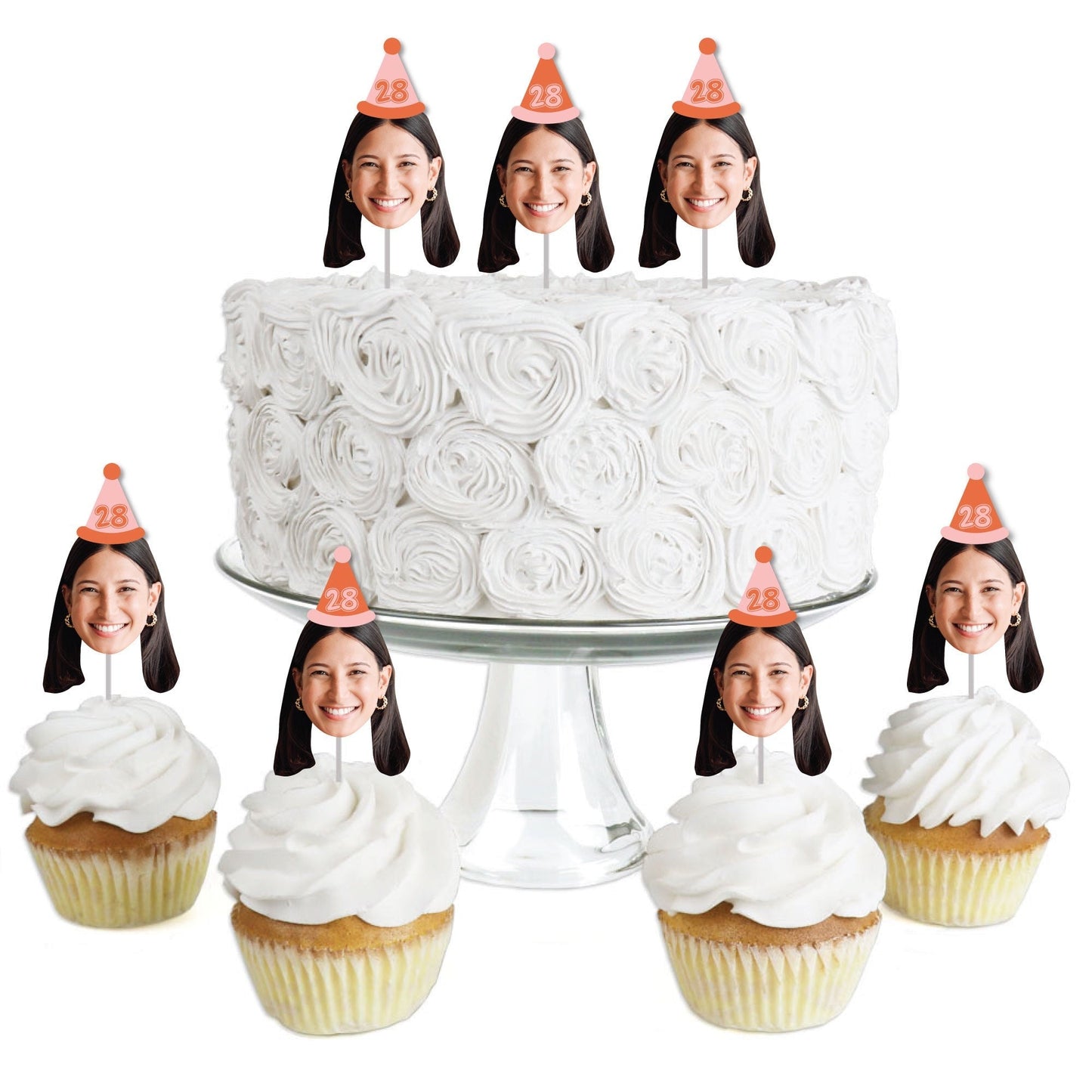 Custom Face Treat Decor - Look Who's Birthday - 24 Ct