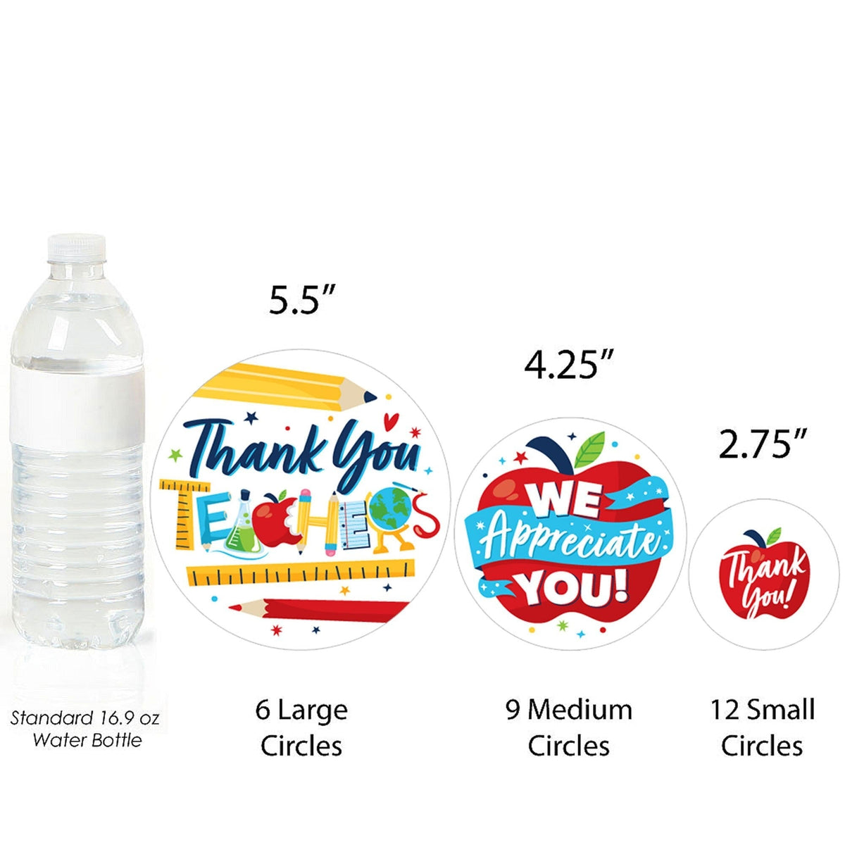 Thank You Teachers - Teacher Appreciation Giant Circle Confetti - Party Decorations - Large Confetti 27 Count