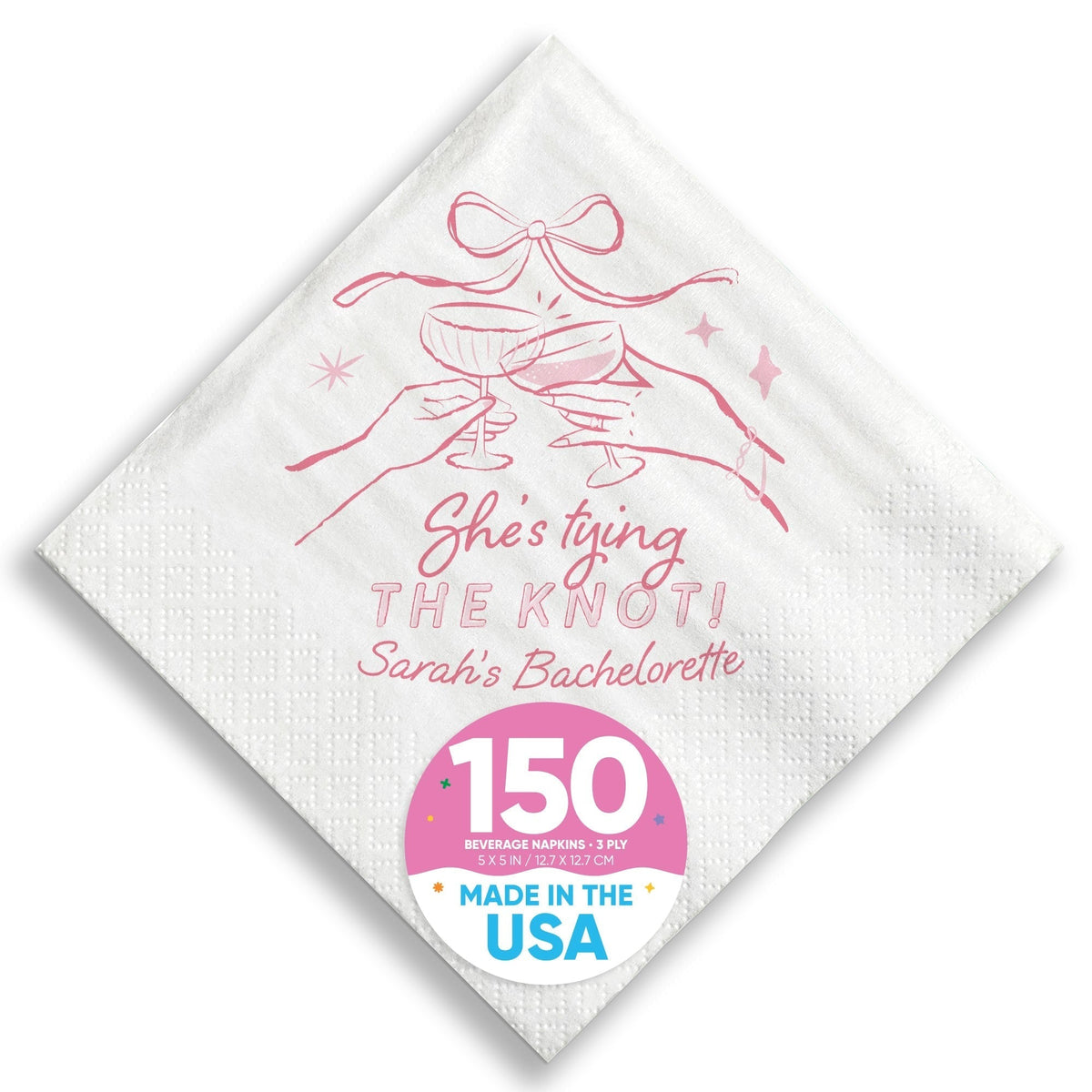 Custom Text - Tying The Knot Napkins