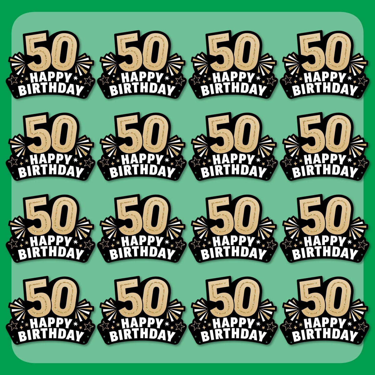 50th Birthday Paper Headbands - 16 Ct
