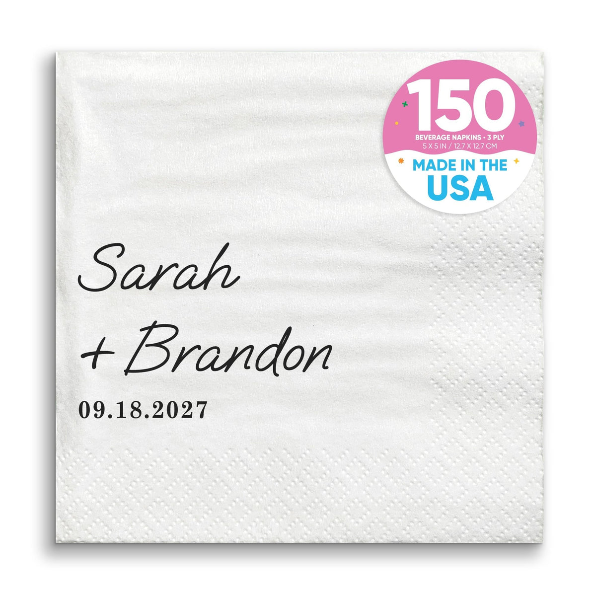 Custom Text - Simple Wedding Script Napkins