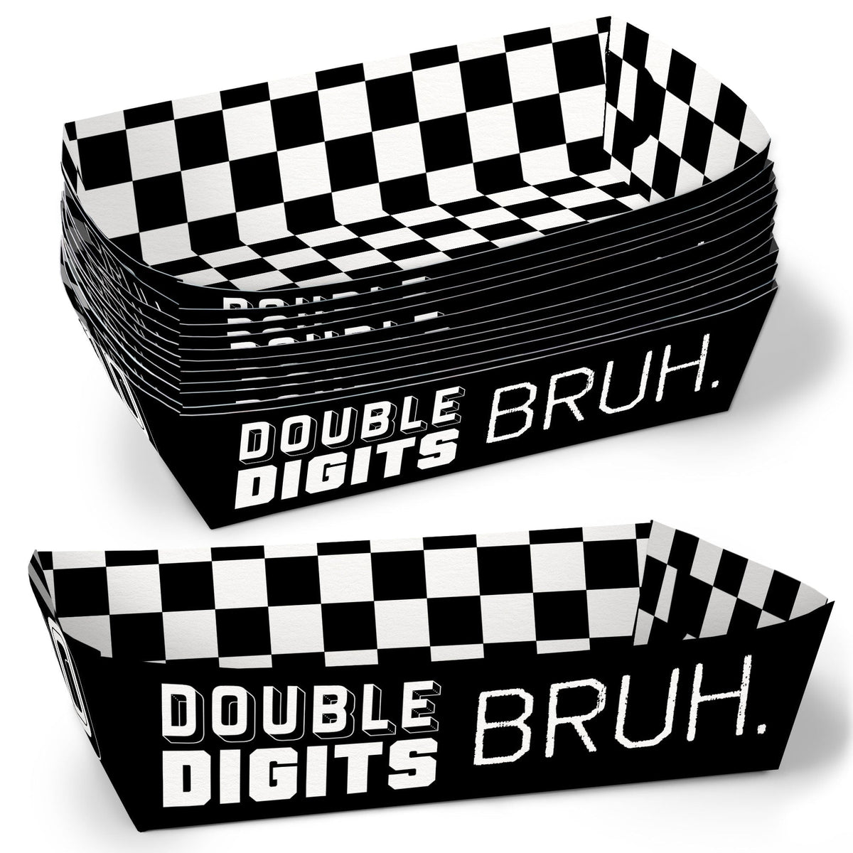 10th Birthday Bruh Party Paper Food Trays - 12 Ct
