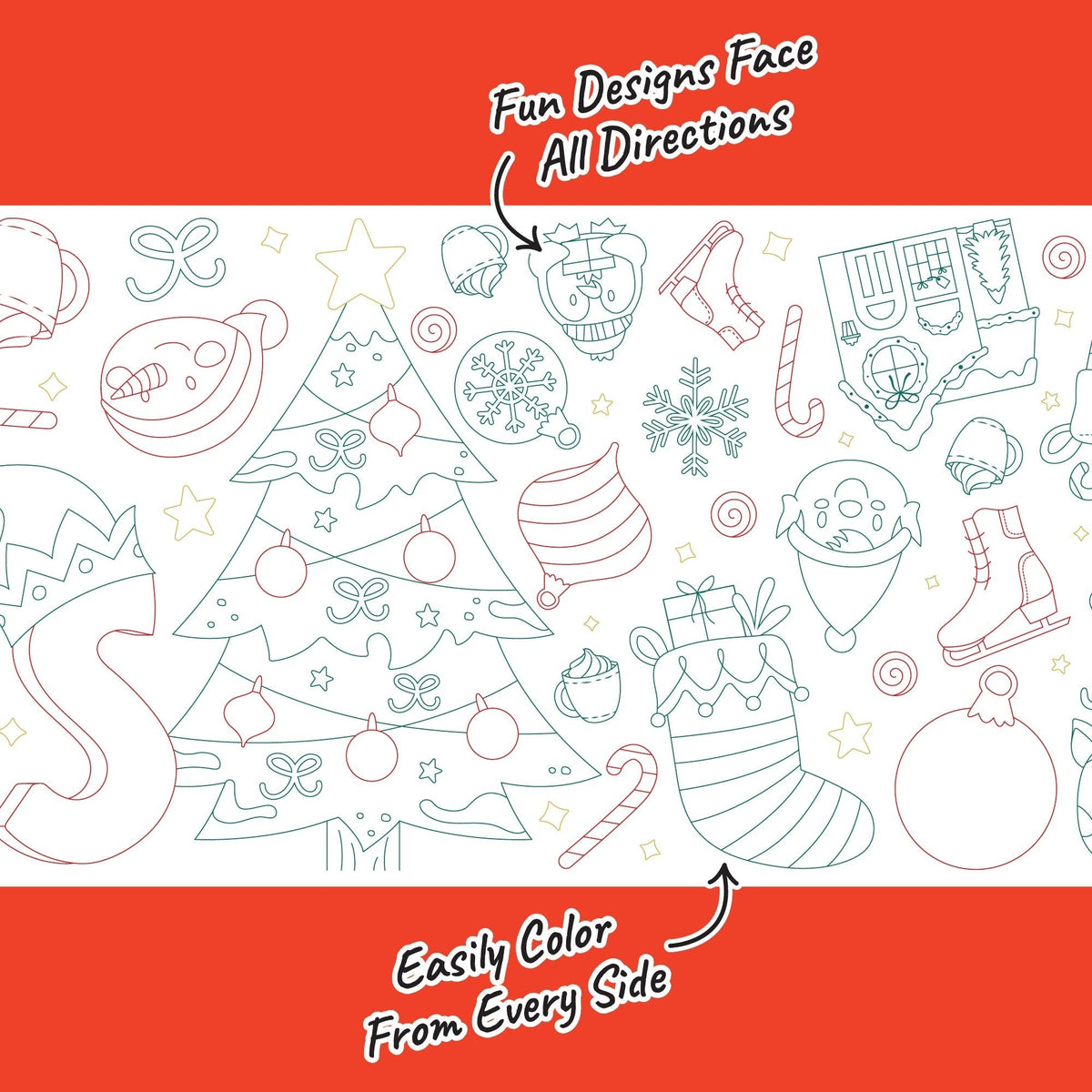 Very Merry Christmas - Coloring Table Runner - 7'