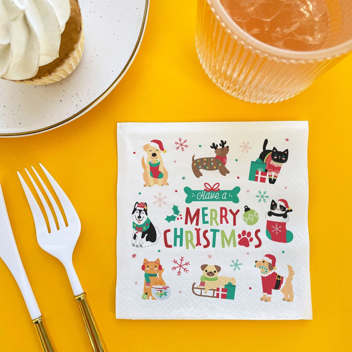 Napkins - Christmas Pets - 24 Ct