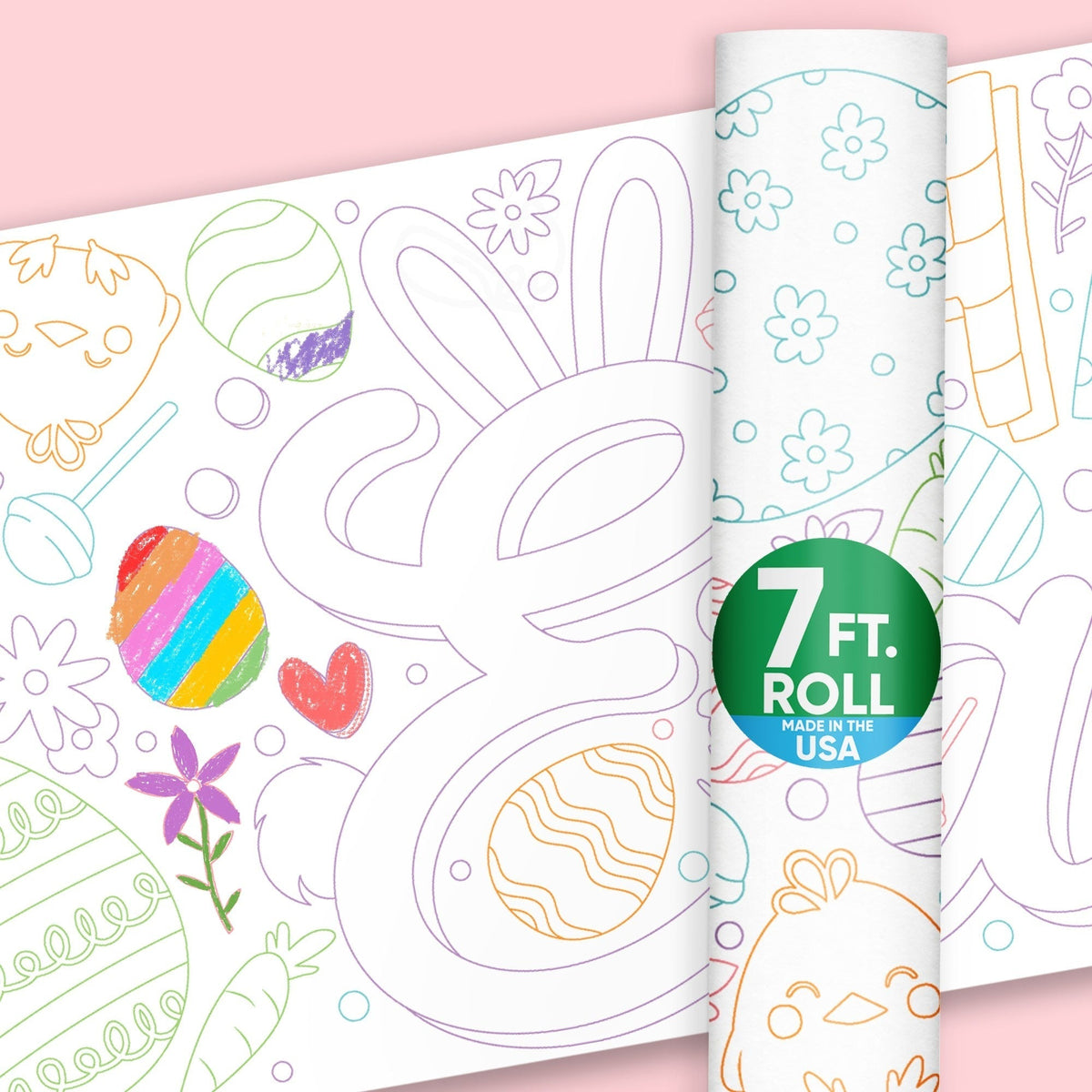 Happy Easter - Coloring Table Runner - 7'