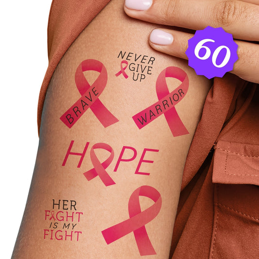 Breast Cancer Awareness Temporary Tattoos - 60 Ct