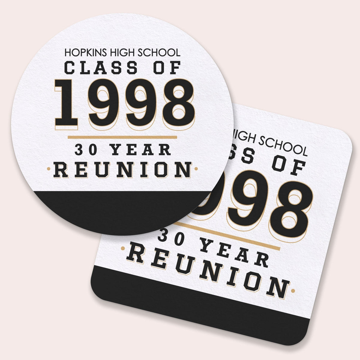 Custom Text Coasters - Class Reunion