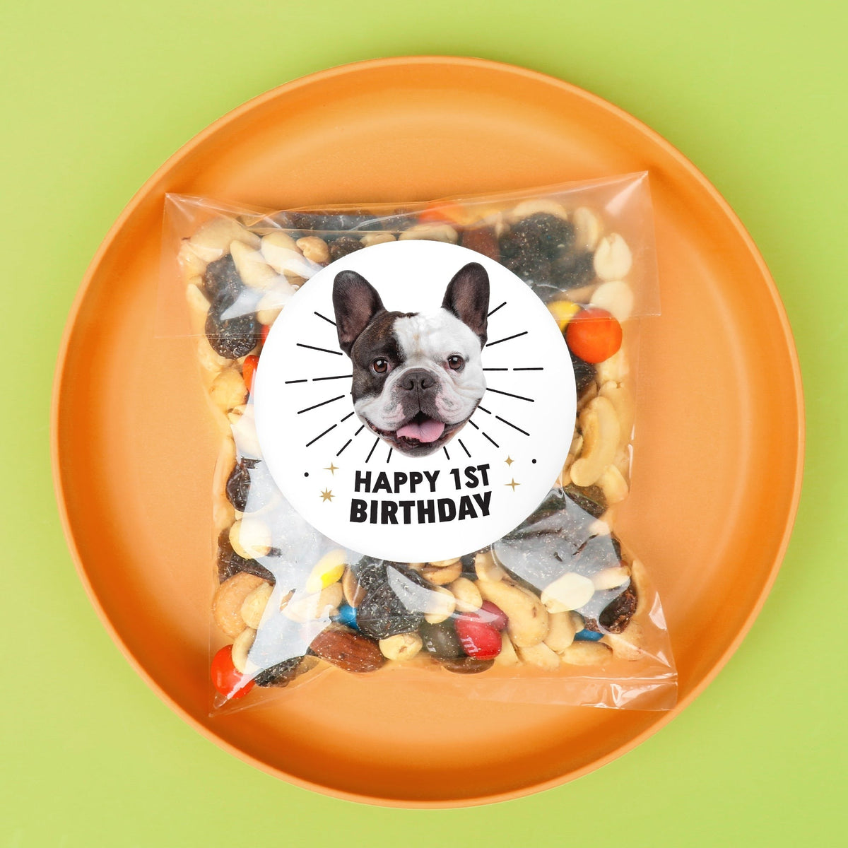 Custom Face Stickers & Clear Cookie Bags - Happy Birthday