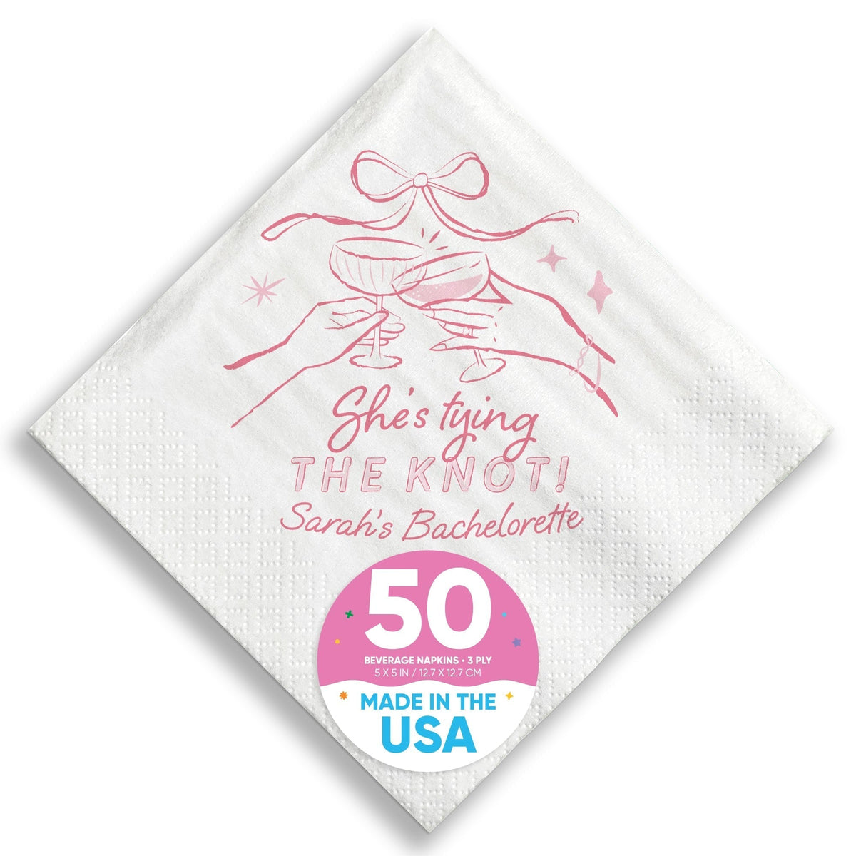 Custom Text - Tying The Knot Napkins