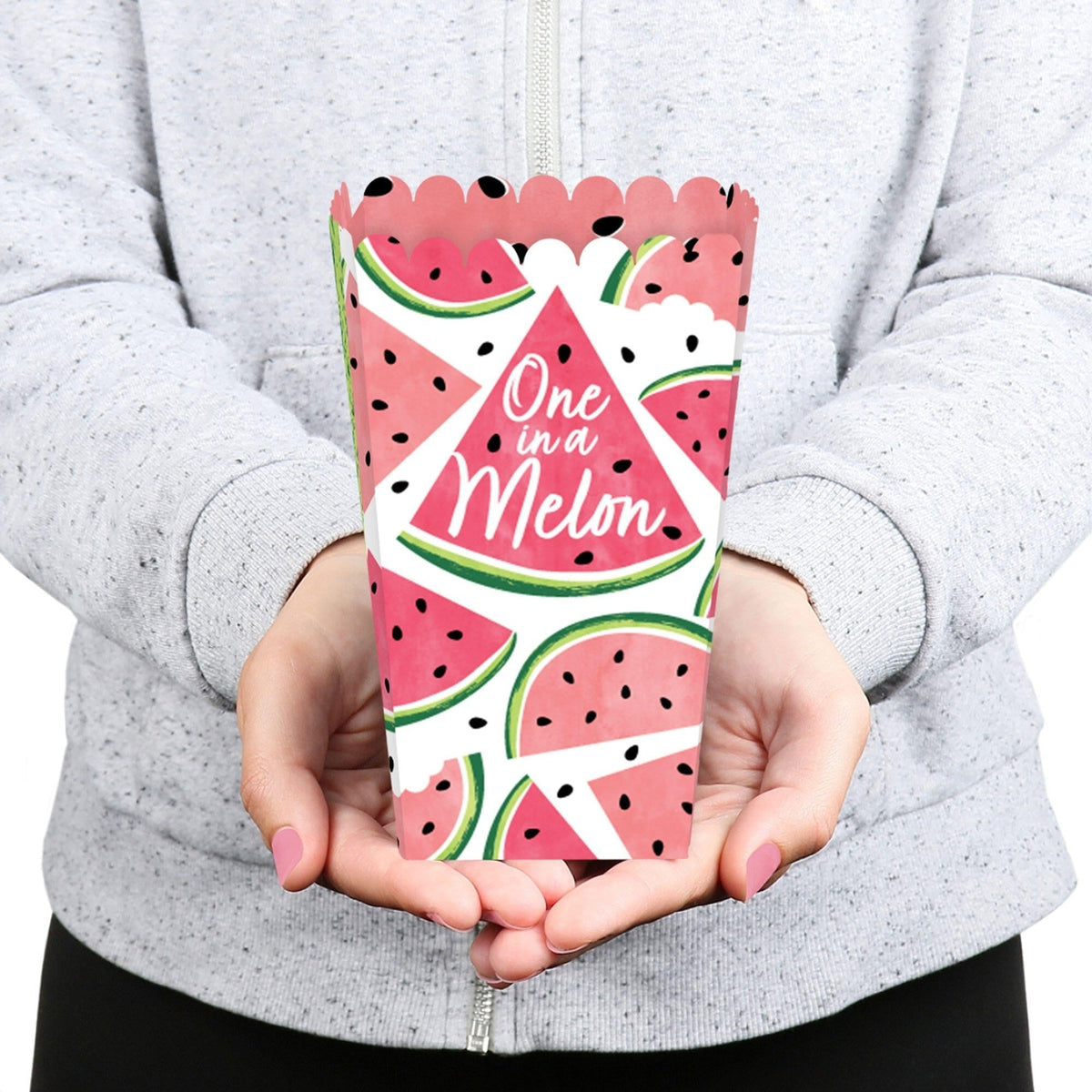 Sweet Watermelon - Fruit Party Favor Popcorn Treat Boxes - Set of 12