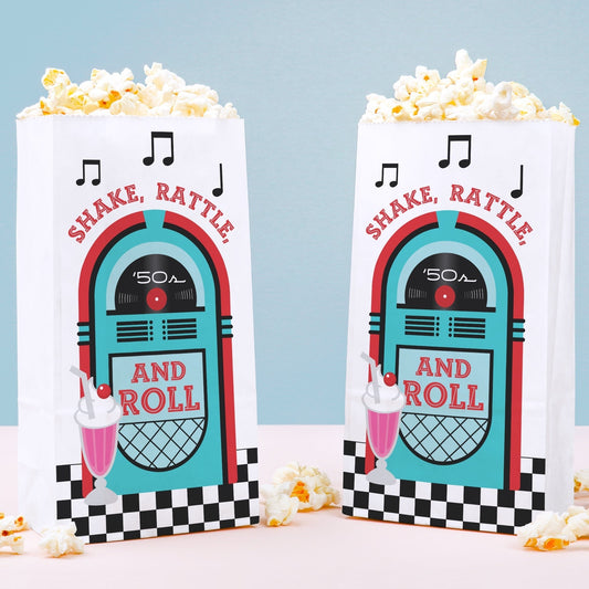 Popcorn Bags - 50's Sock Hop - 25 Ct