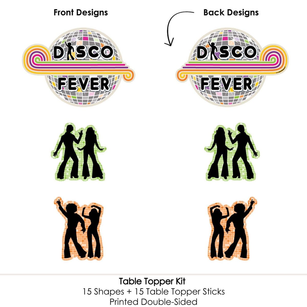 70's Disco - 1970s Disco Fever Party Centerpiece Sticks - Table Toppers - Set of 15