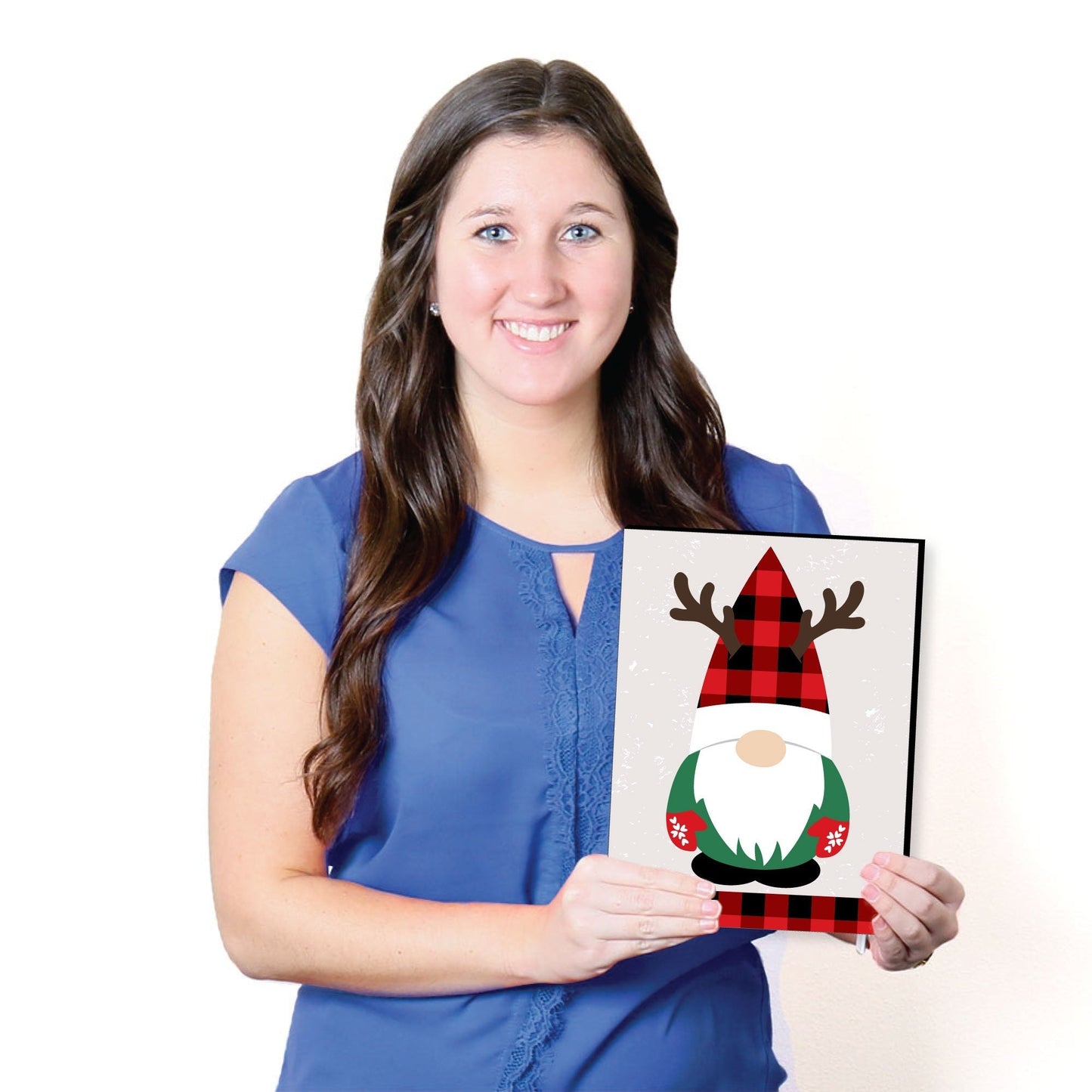 Red and Green Holiday Gnomes - Christmas Wall Art Room Decor - 7.5 x 10 inches - Set of 3 Prints