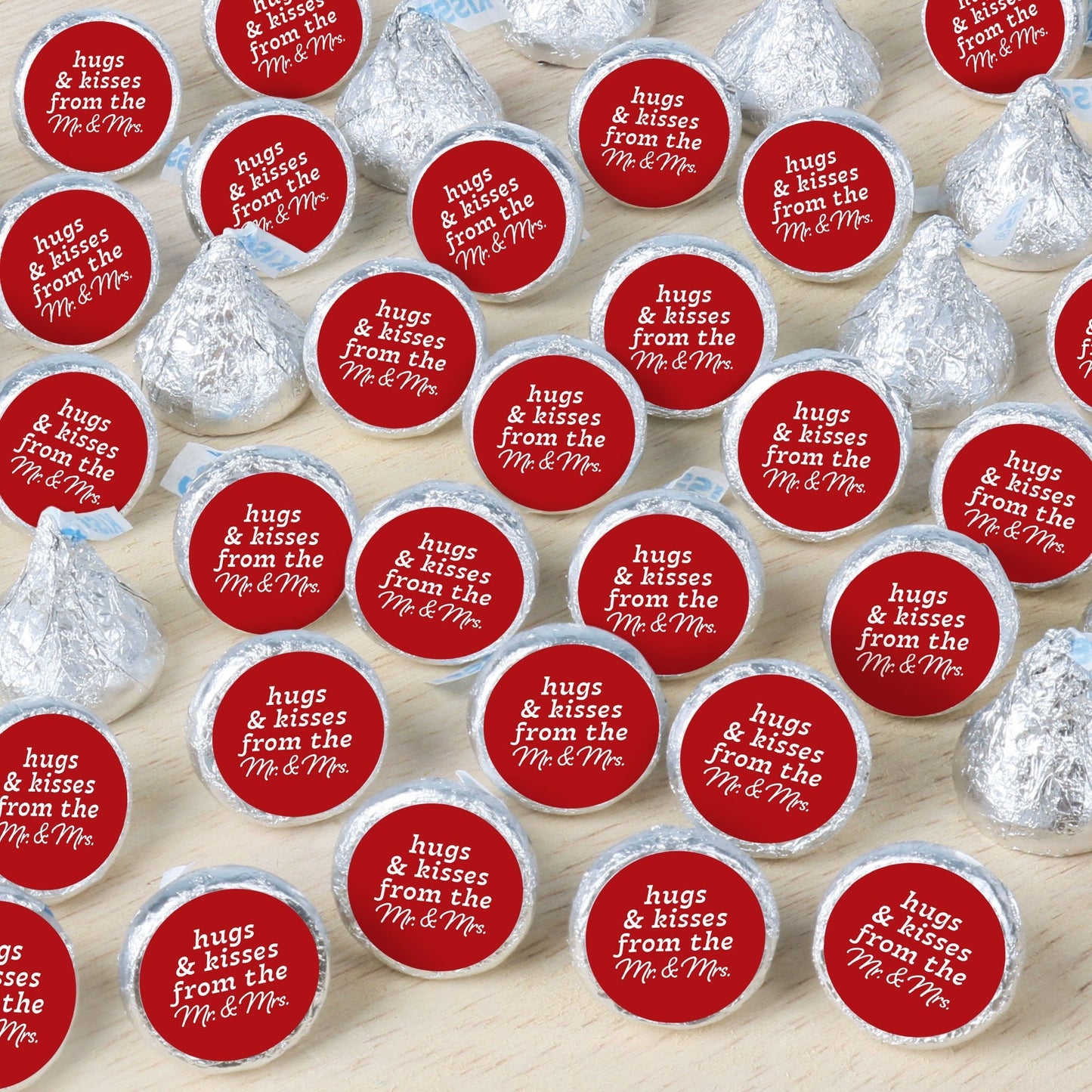 Mr. & Mrs. Wedding Candy Stickers - 324 Ct