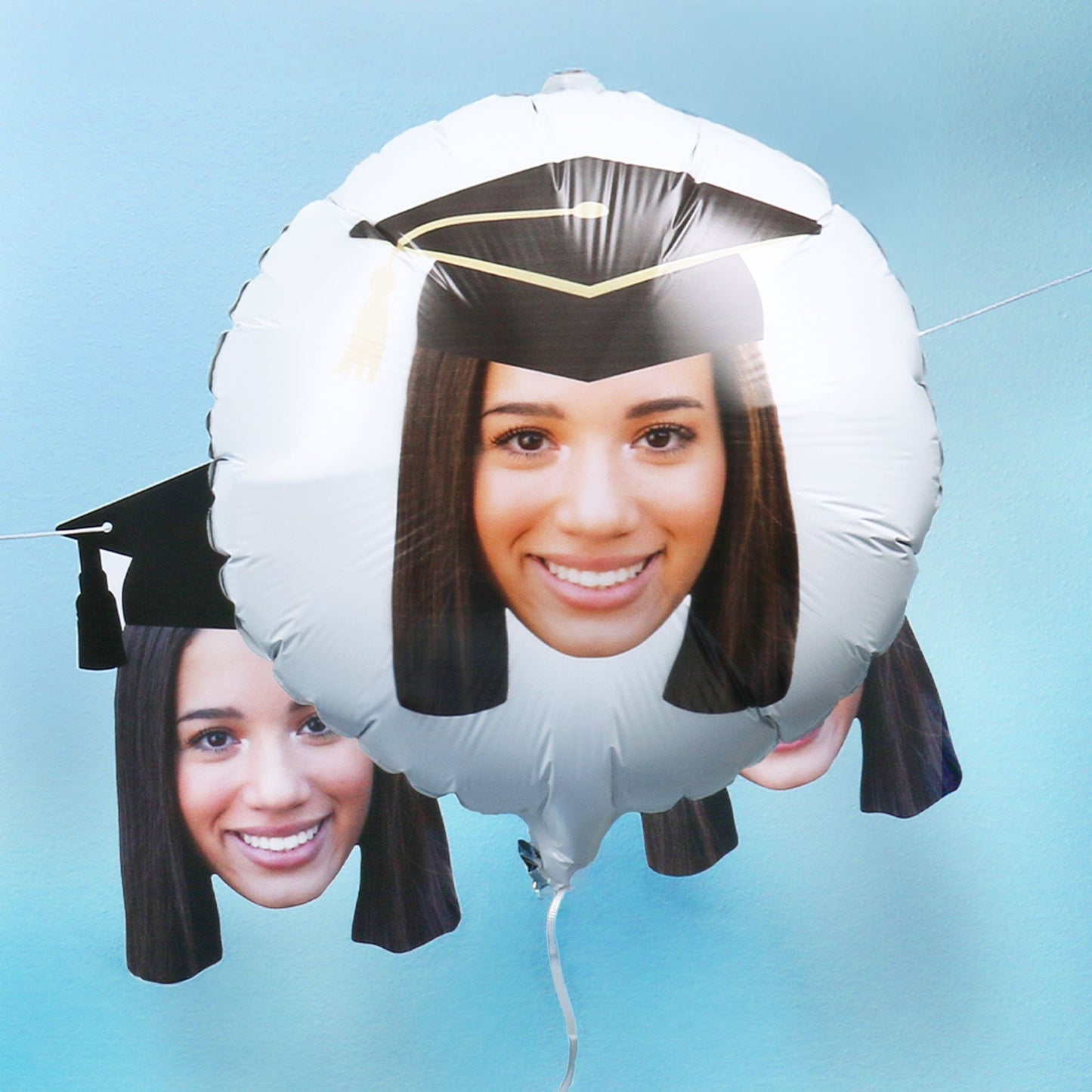 Personalized Fun Face Grad Cap Balloon - Double Sided - 1 Ct