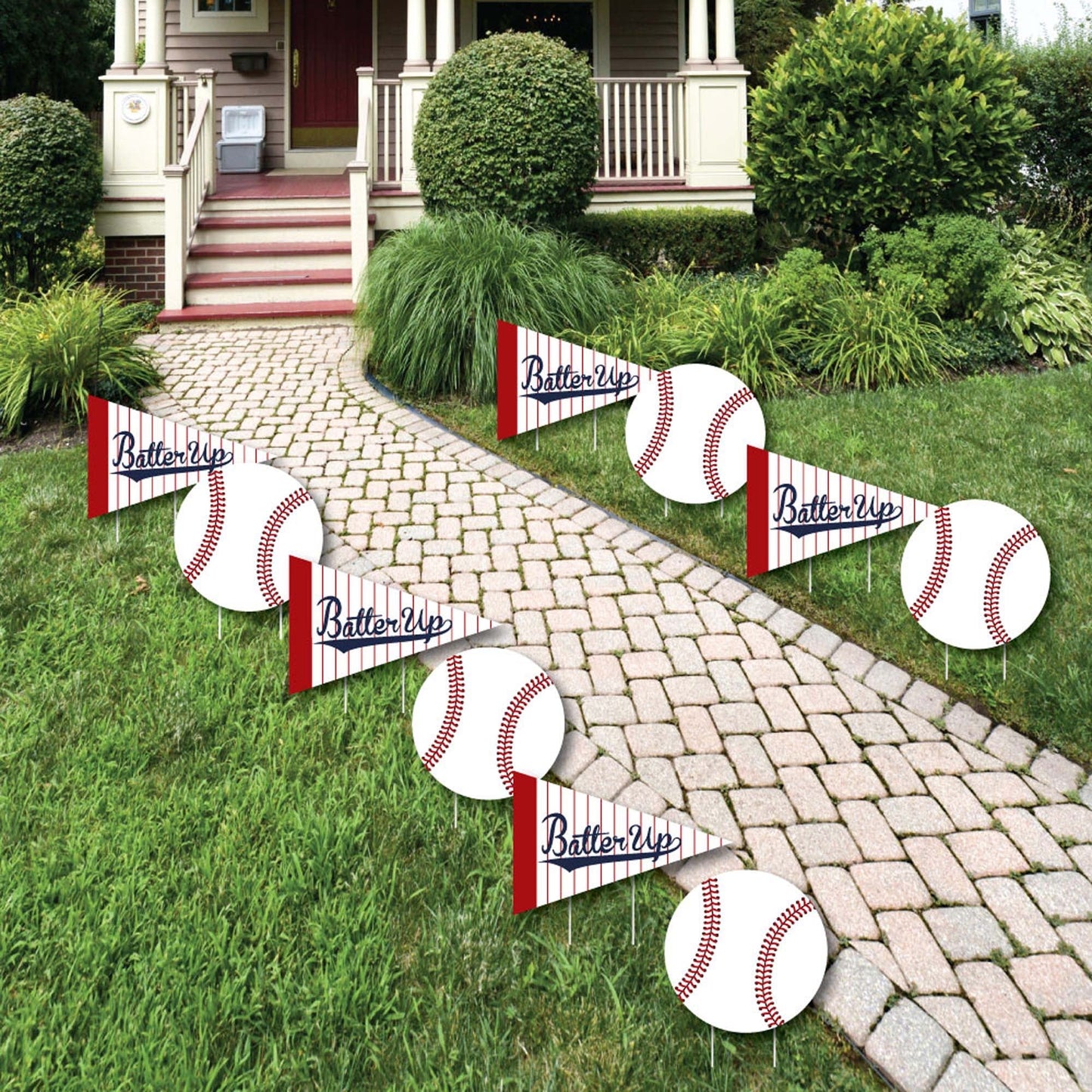 Batter Up - Baseball - Lawn Decorations - Outdoor Baby Shower or Birthday Party Yard Decorations - 10 Piece