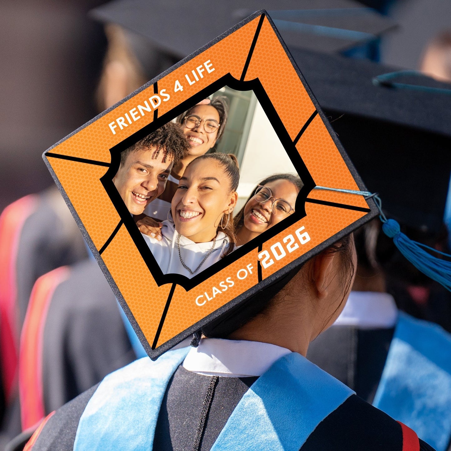 Custom Photo Basketball Grad Cap Cover