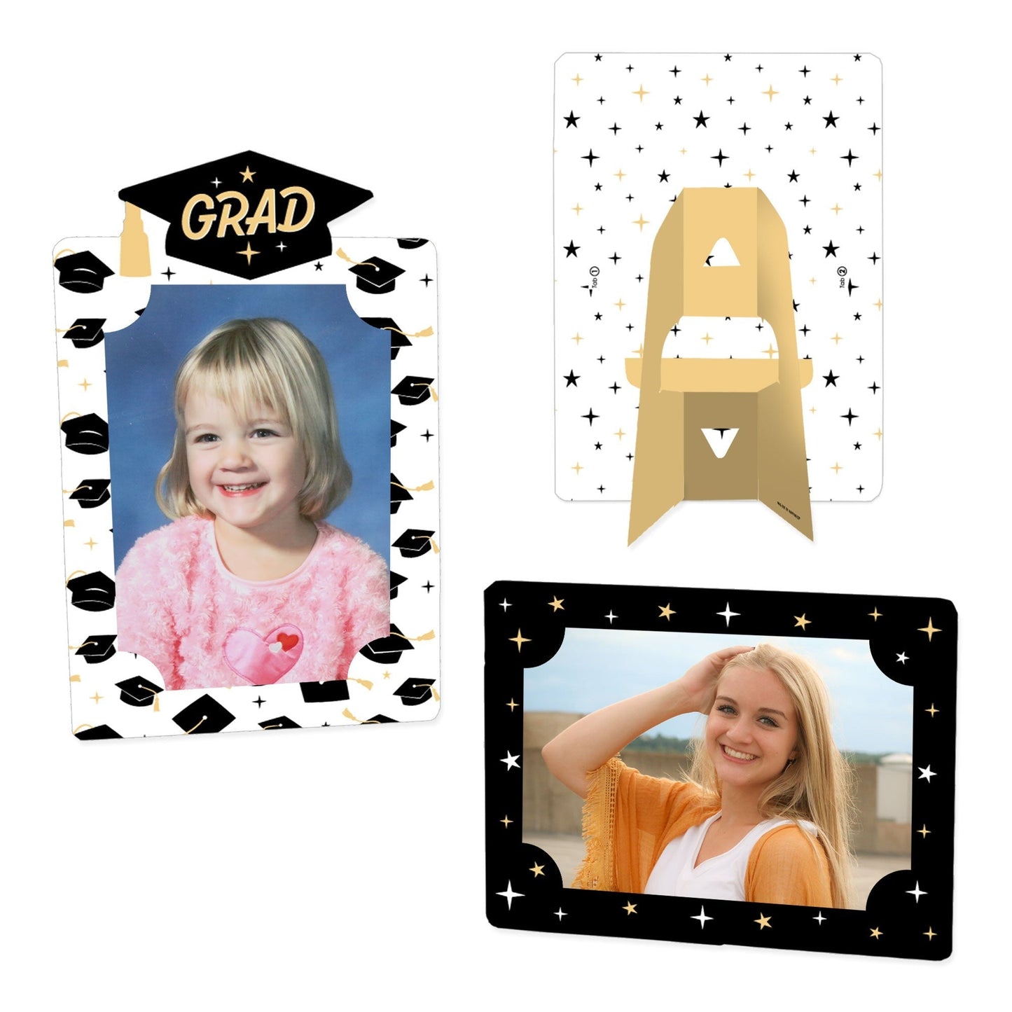 Goodbye High School, Hello College - Graduation Party 4x6 Picture Display - Paper Photo Frames - Set of 12