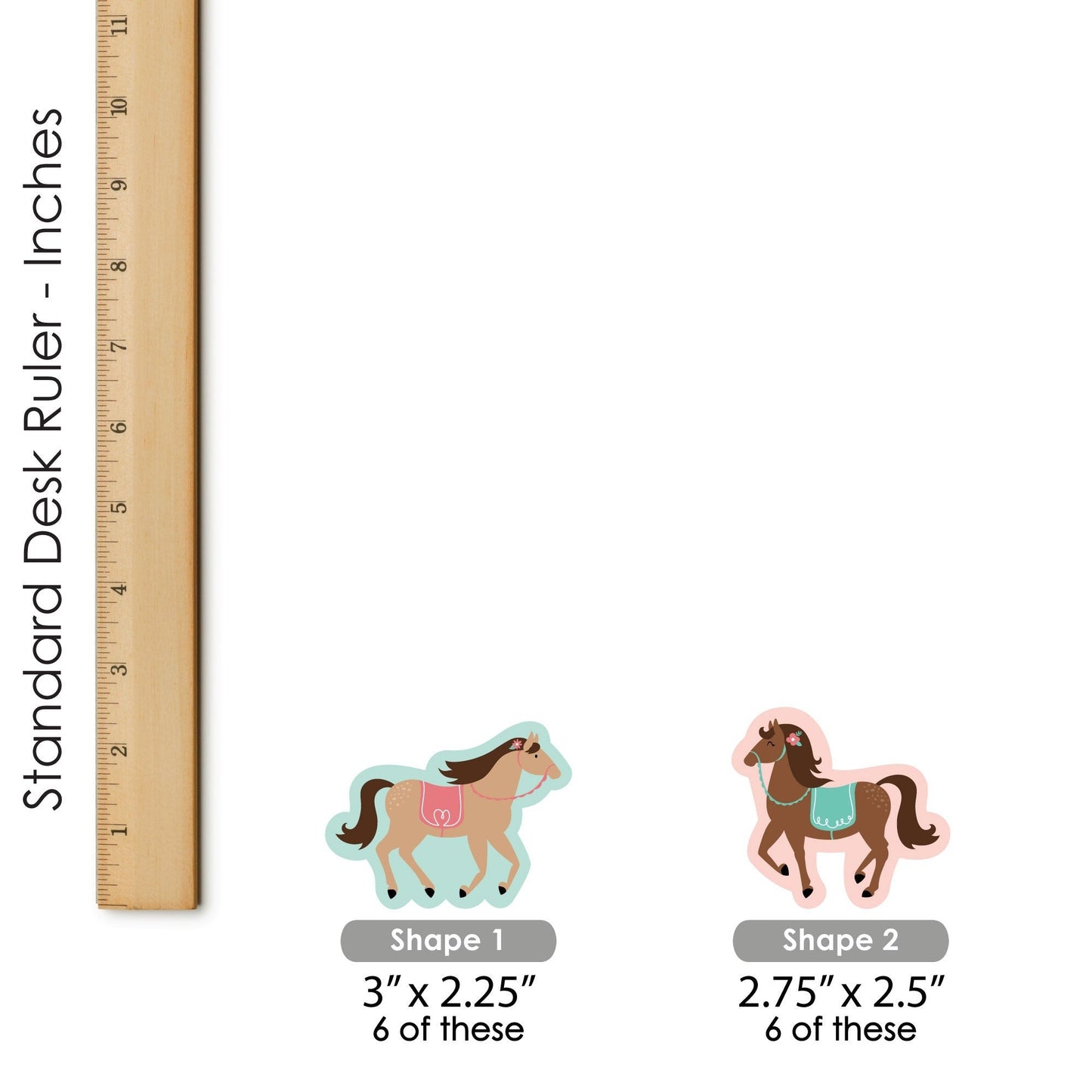 Run Wild Horses - DIY Shaped Pony Birthday Party Cut-Outs - 24 Count