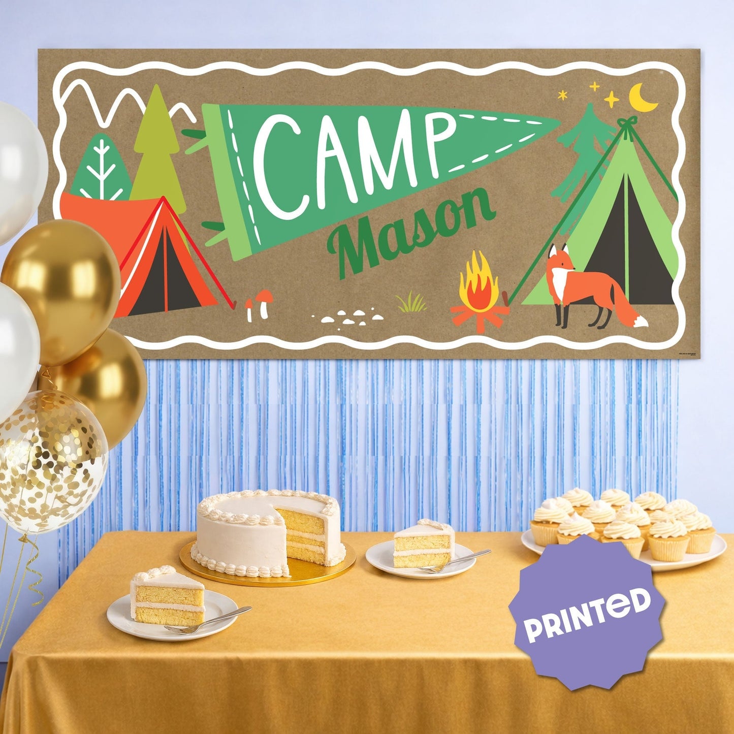 Custom Text Camping Kraft Banner