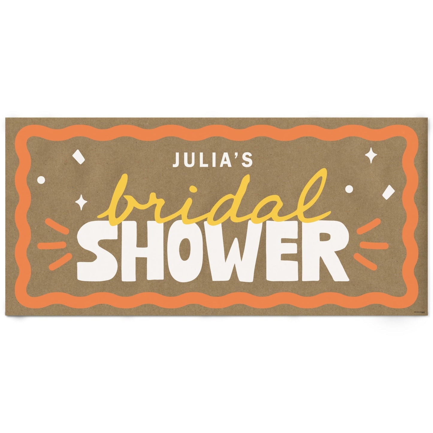 Custom Text Wavy Bridal Kraft Banner