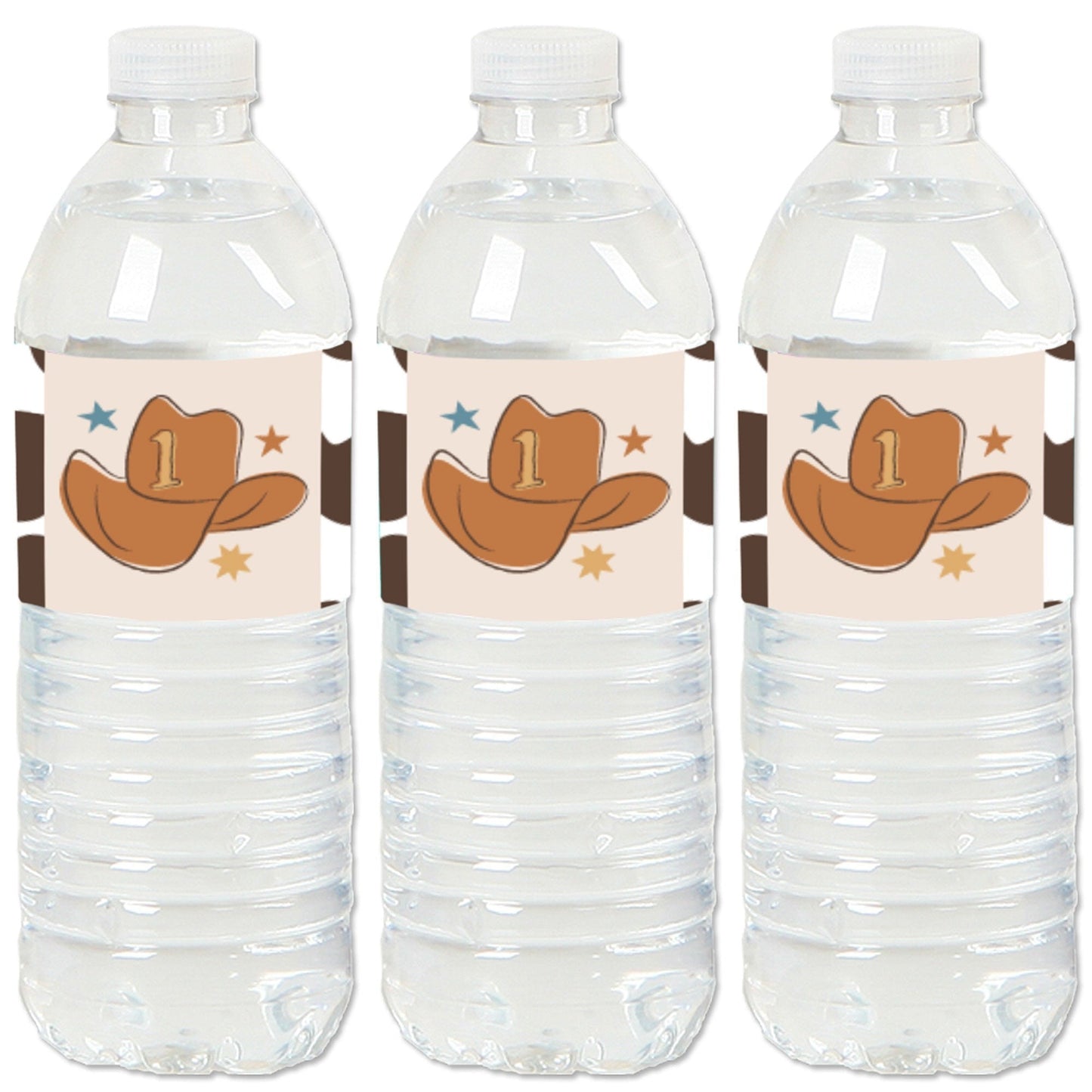 My First Rodeo - Little Cowboy 1st Birthday Party Water Bottle Sticker Labels - Set of 20