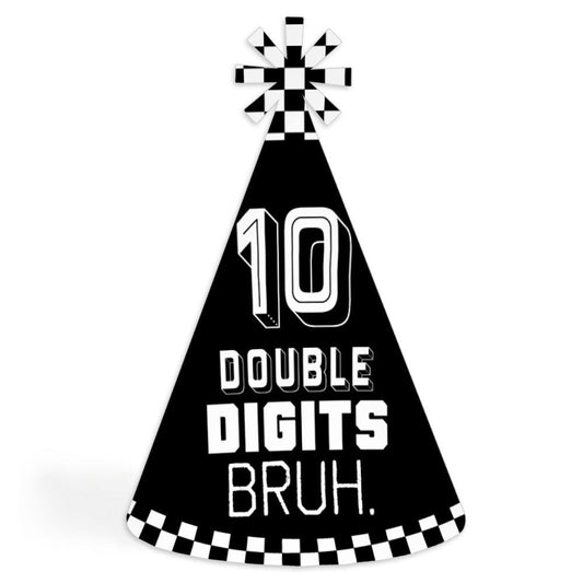 10th Birthday Bruh Cone Hat - 8 Ct