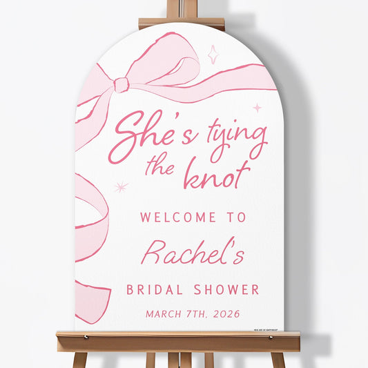 Custom Text Tying The Knot Welcome Sign