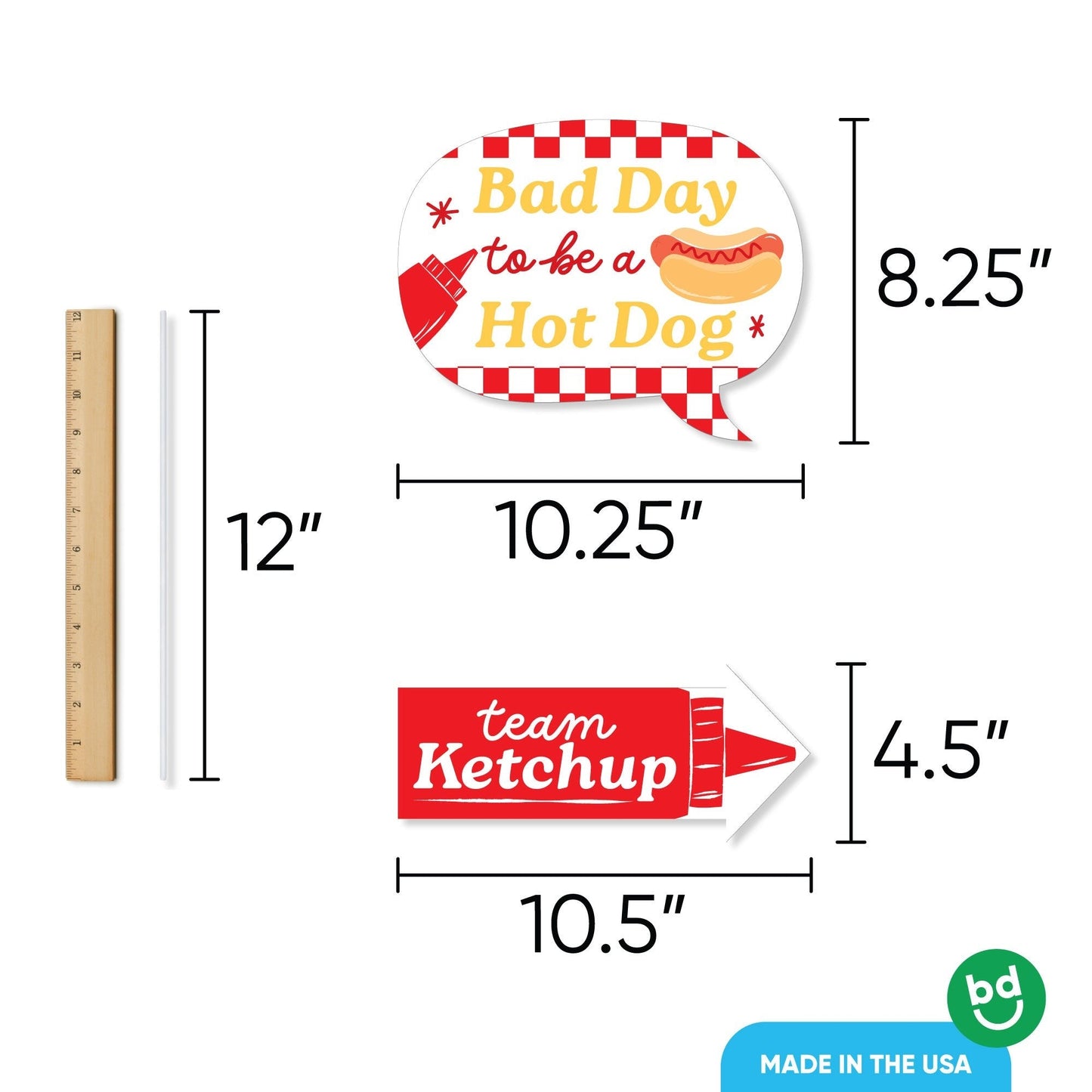 Hot Dog Funny Photo Props - 10 Ct